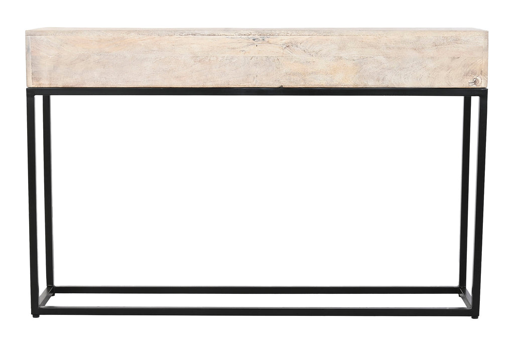CONSOLA MANGO METAL 120X30X76 TALLADO BLANCO - Imagen 3