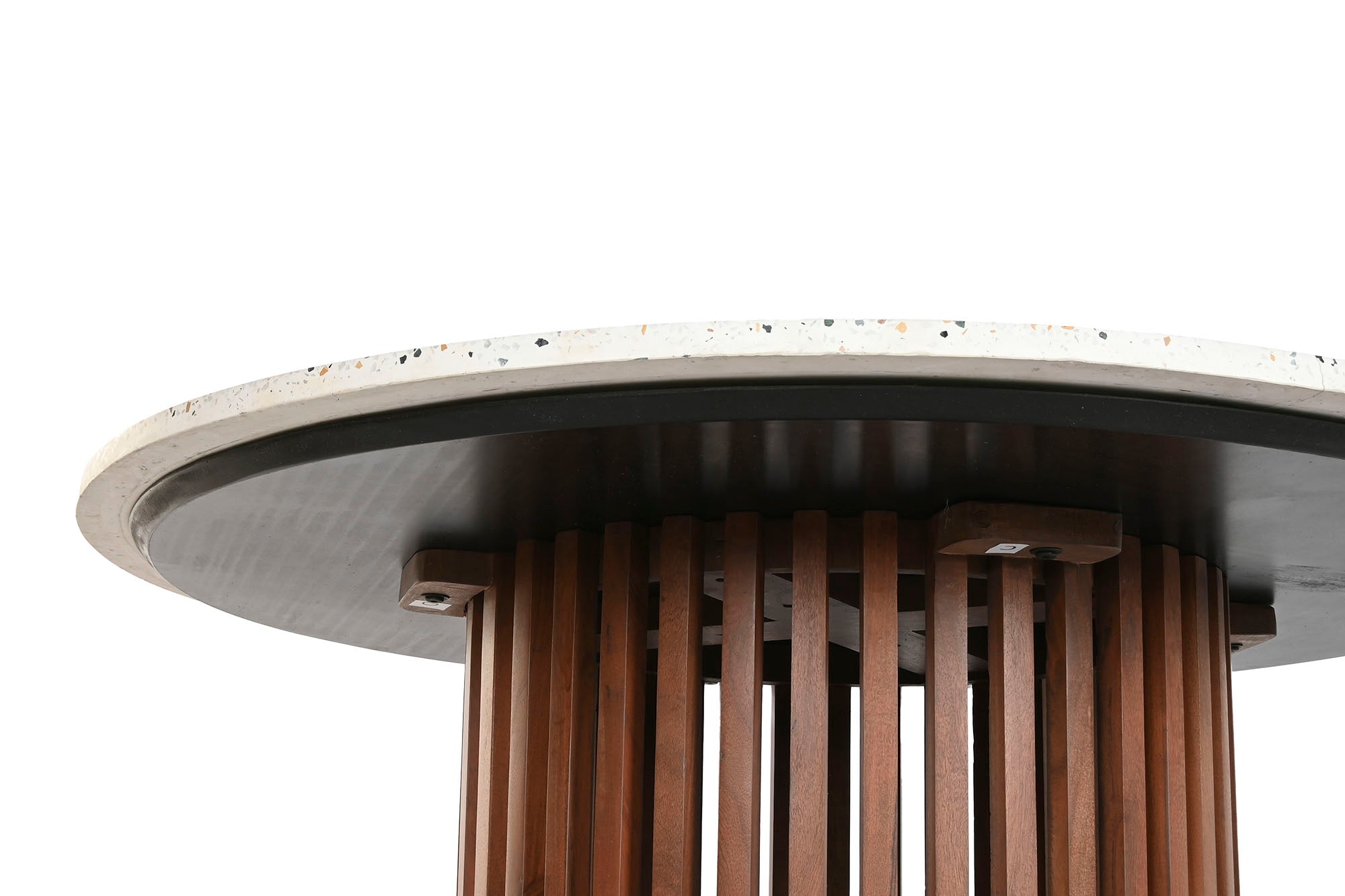 MESA COMEDOR ACACIA TERRAZO 130X130X76 - Imagen 4