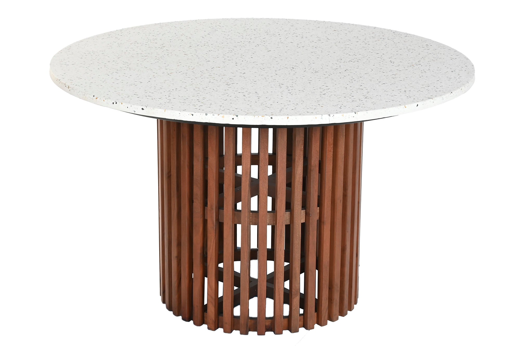 MESA COMEDOR ACACIA TERRAZO 130X130X76 - Imagen 1