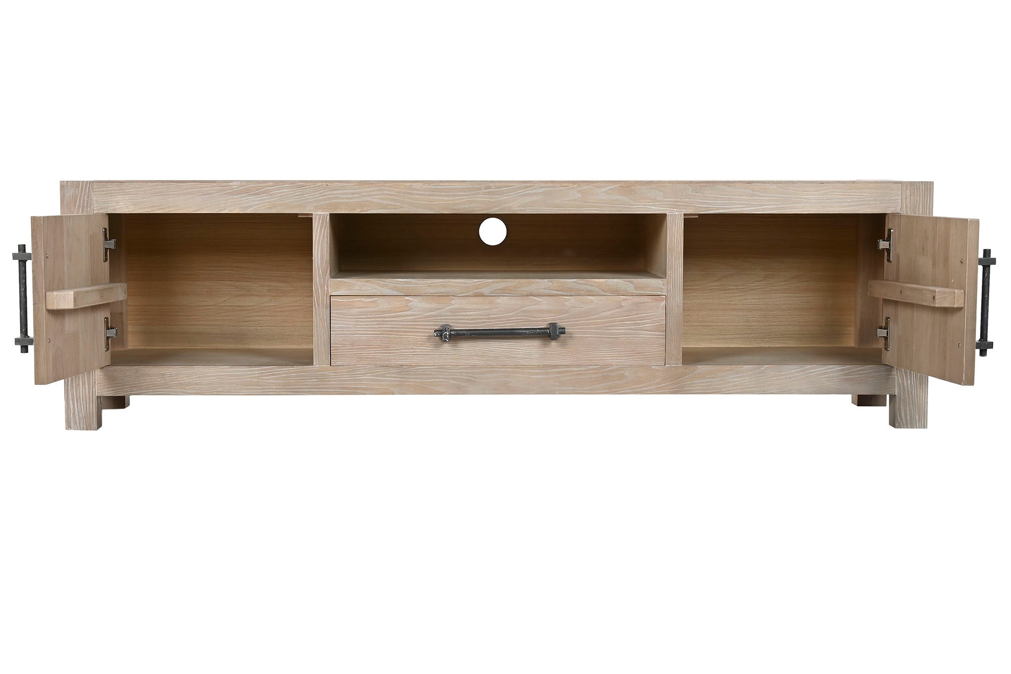 MUEBLE TV MADERA DE HEVEA METAL 160X40X46,5 28,00 - Imagen 4