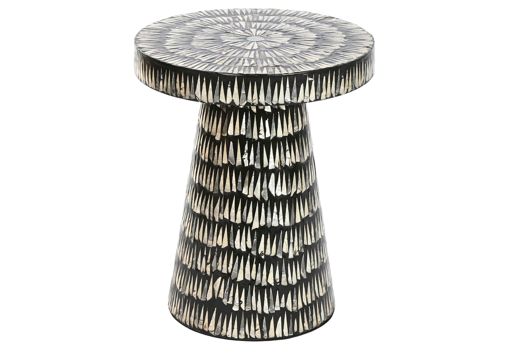 MESITA AUXILIAR MADRE PERLA MDF 40X40X48 NEGRO - Imagen 1