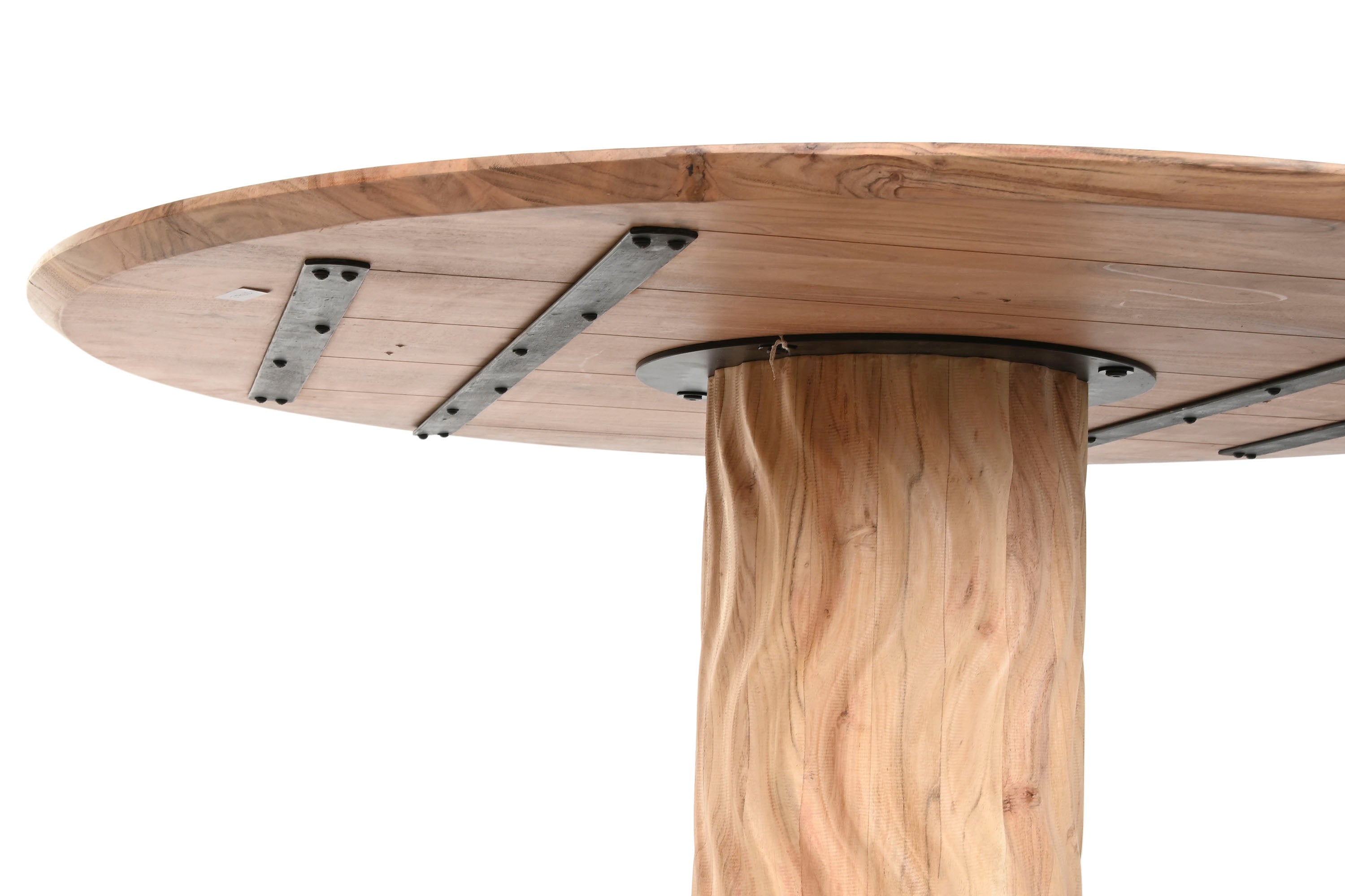 MESA REDONDA COMEDOR ACACIA METAL 130X130X76 - Imagen 4