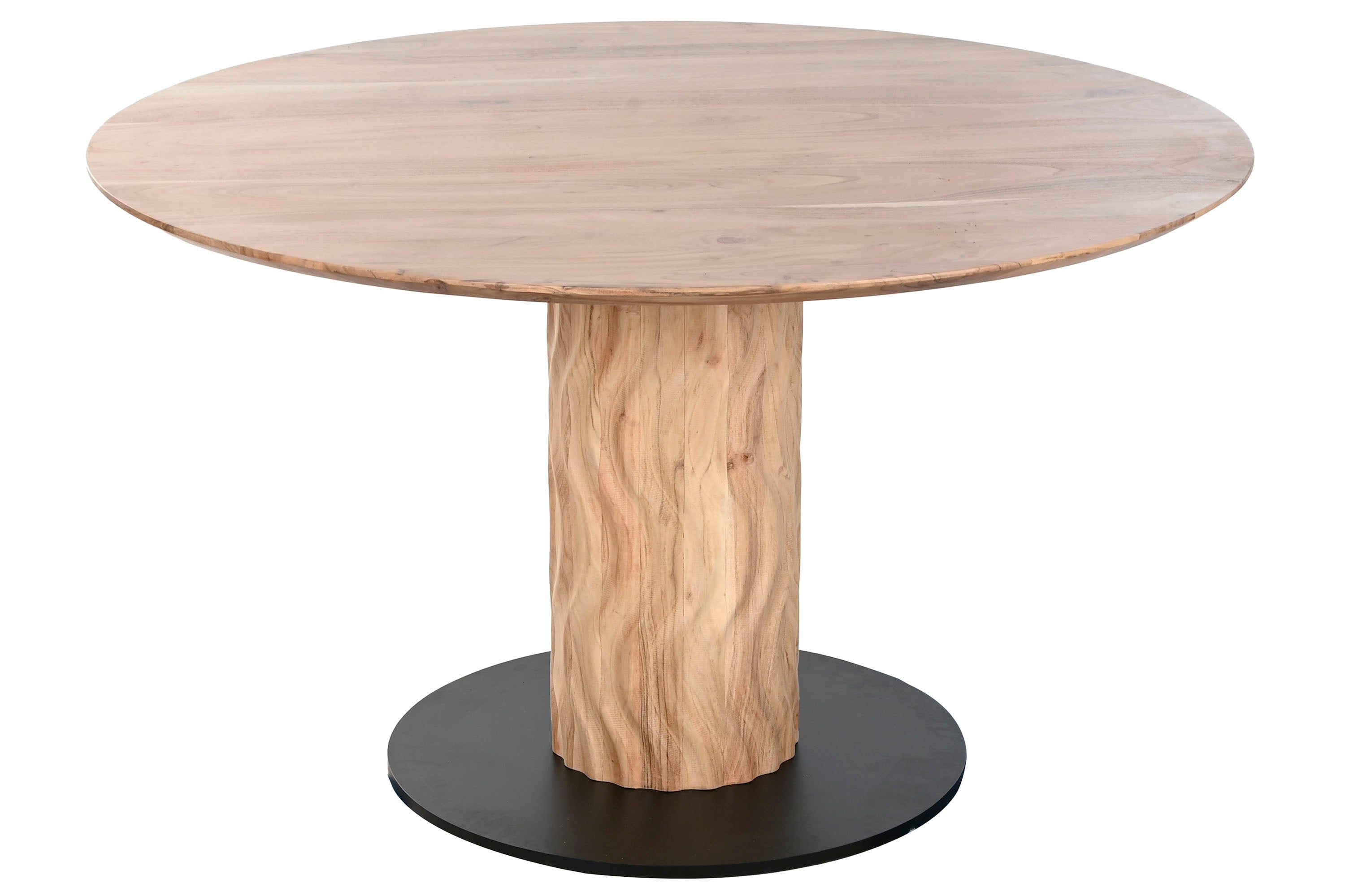 MESA REDONDA COMEDOR ACACIA METAL 130X130X76 - Imagen 1