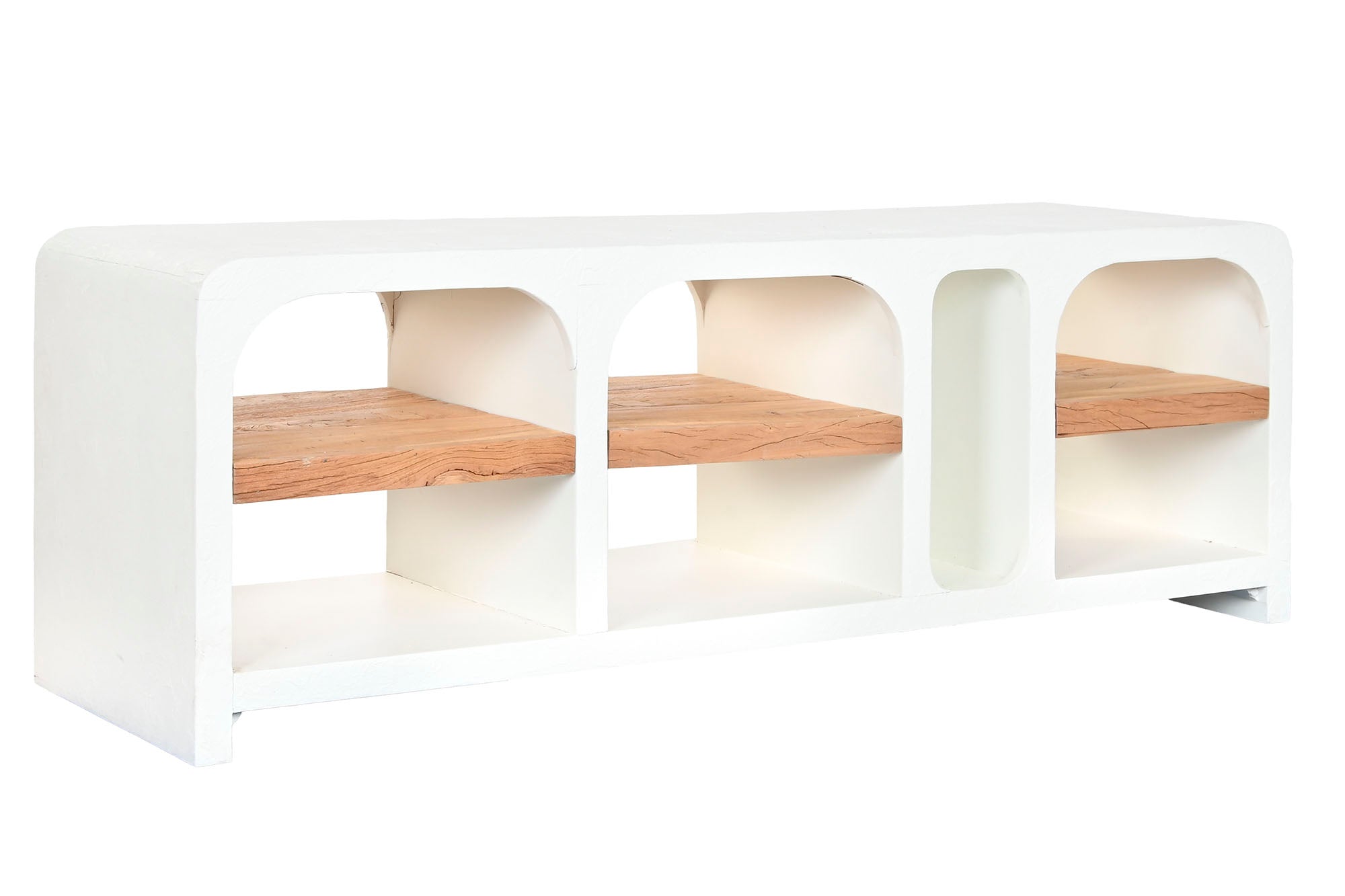 MUEBLE TV MADERA RECICLADA MANGO 150X41X54 BLANCO - Imagen 2