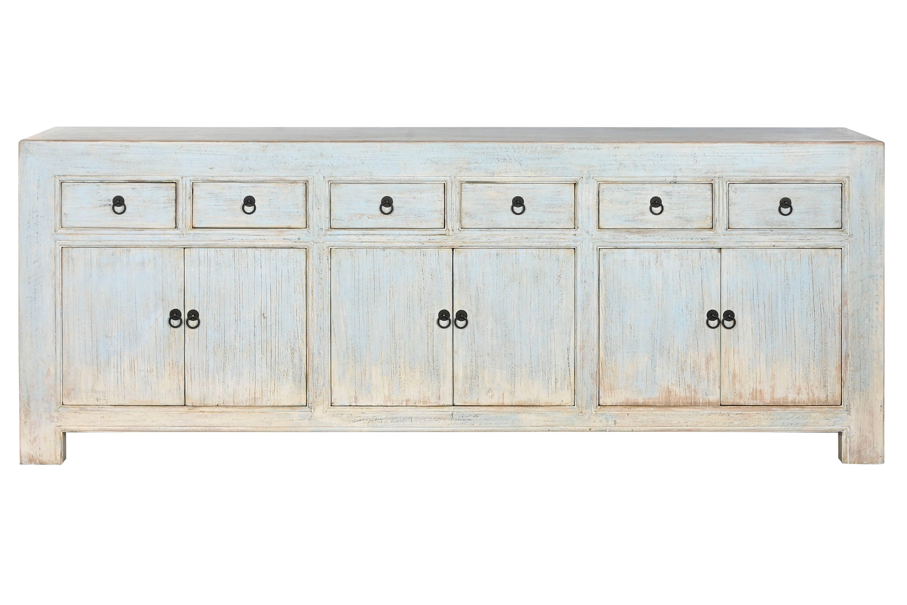 APARADOR OLMO MACIZO 220X45X85 6 PUE 6 CAJ - Imagen 4