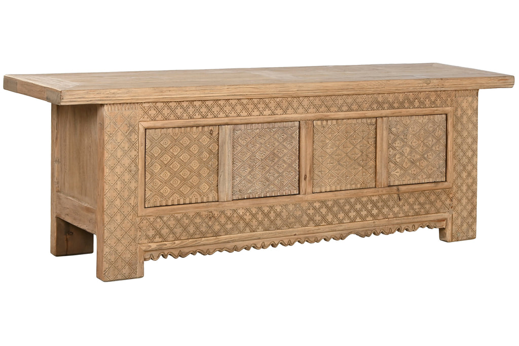 MUEBLE TV OLMO MACIZO 180X44X60 45,00 TALLADO - Imagen 2