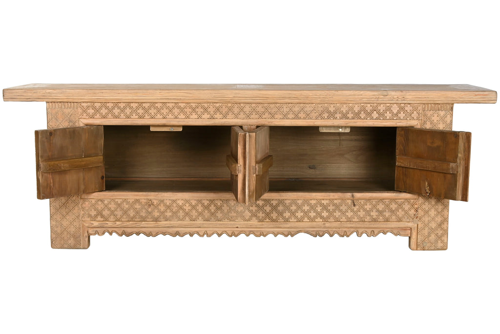 MUEBLE TV OLMO MACIZO 180X44X60 45,00 TALLADO - Imagen 4