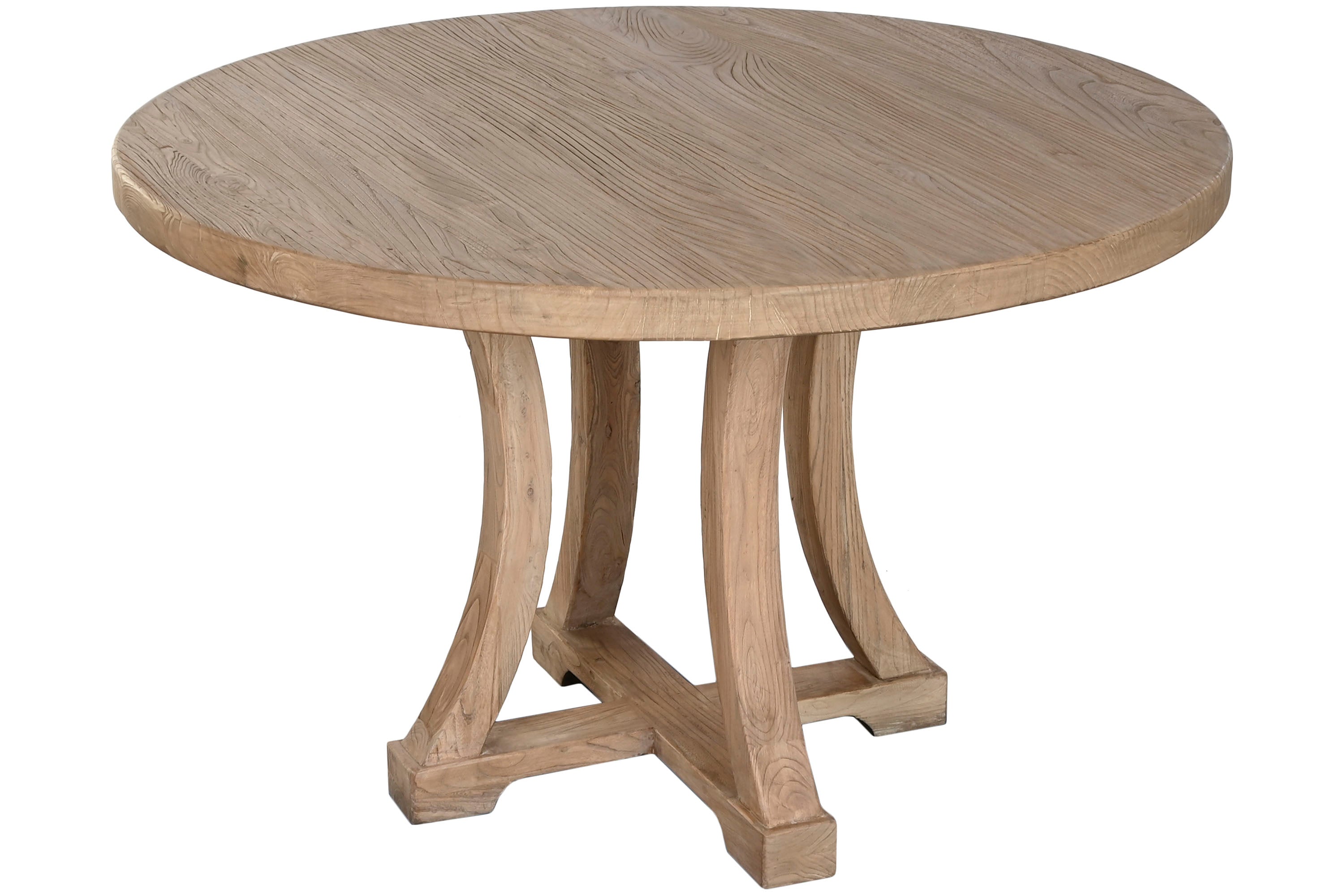 MESA COMEDOR OLMO MACIZO 120X120X76 NATURAL - Imagen 2