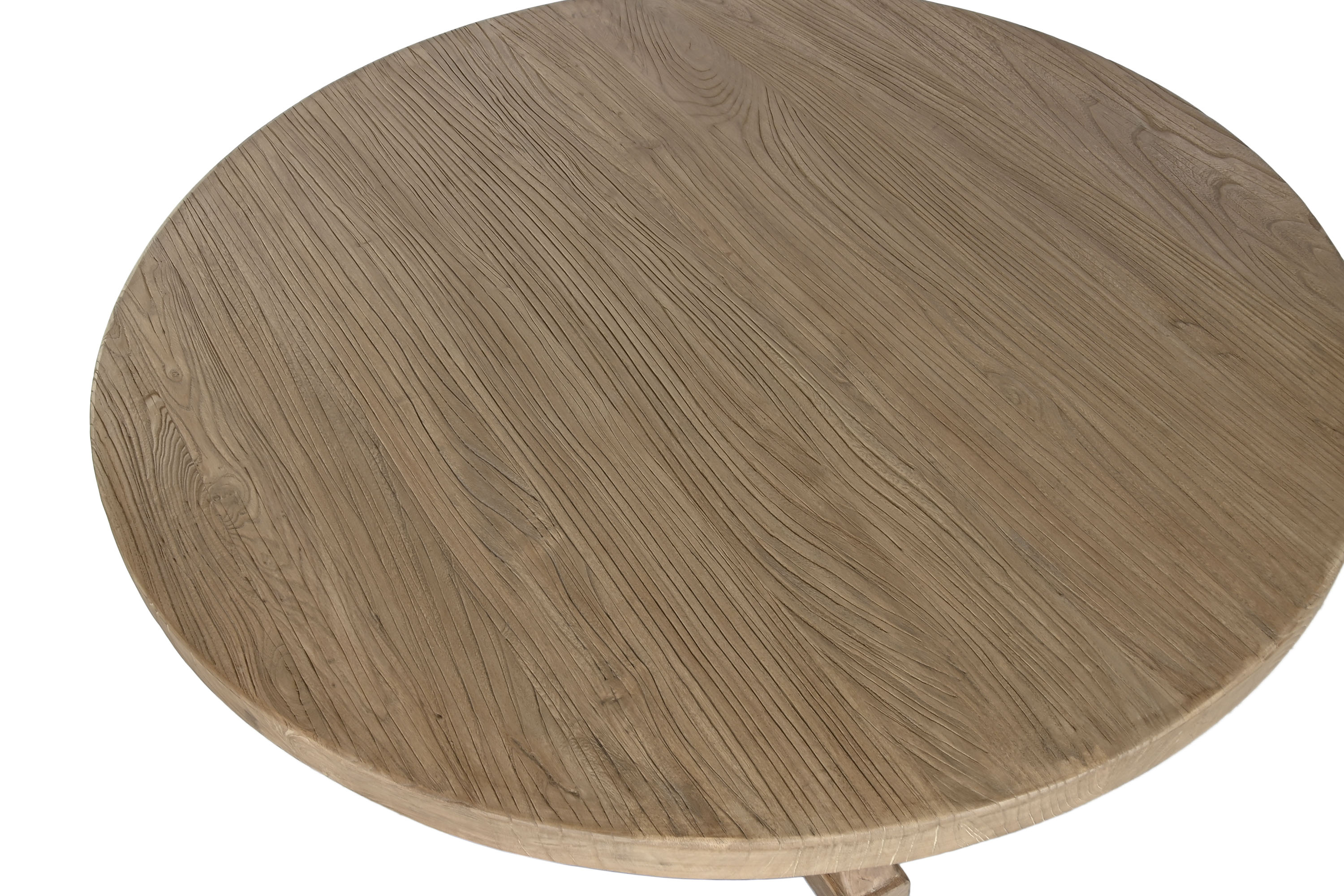 MESA COMEDOR OLMO MACIZO 120X120X76 NATURAL - Imagen 5