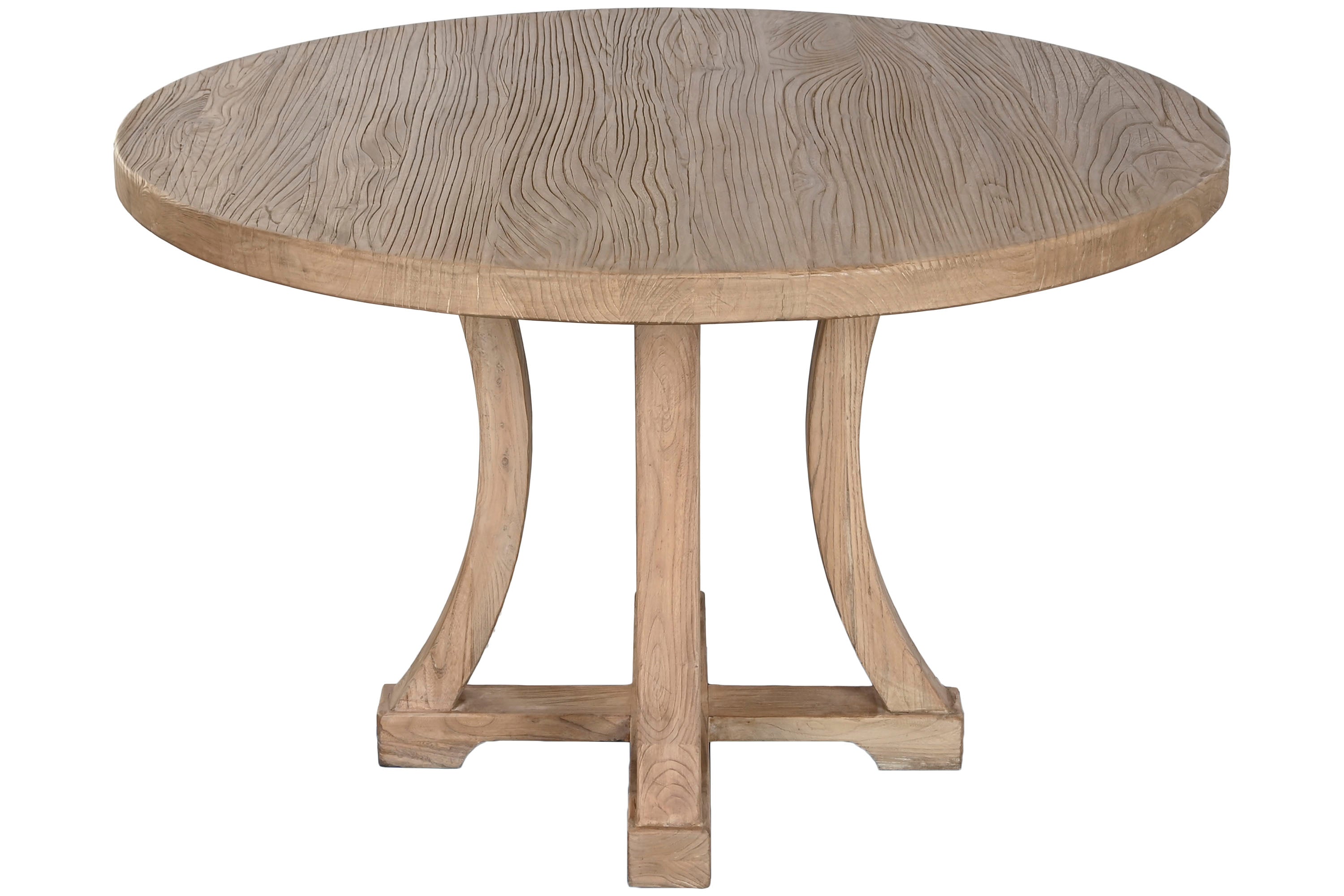 MESA COMEDOR OLMO MACIZO 120X120X76 NATURAL - Imagen 3