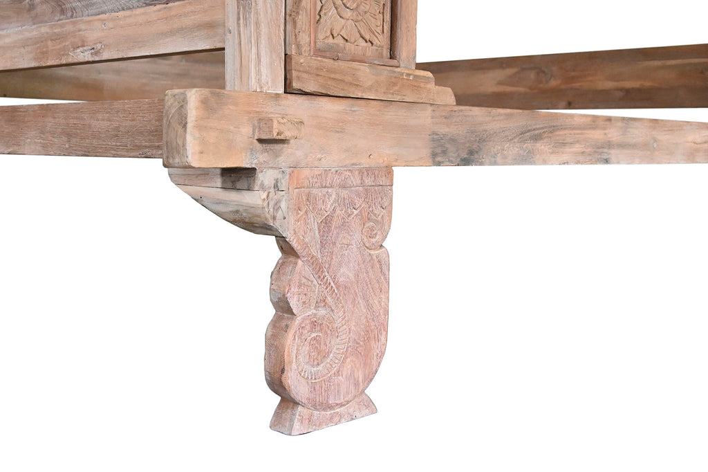 CAMA CON DOSEL TECA 225X160X206 TALLADA DECAPE - Imagen 4