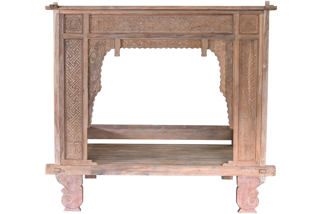 CAMA CON DOSEL TECA 225X160X206 TALLADA DECAPE - Imagen 3