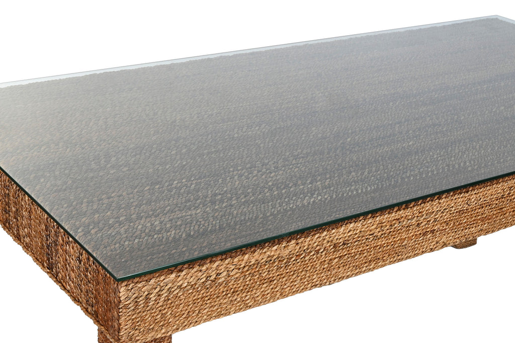 MESA COMEDOR FIBRA TECA 180X90X77 CRISTAL TEMPLADO - Imagen 5