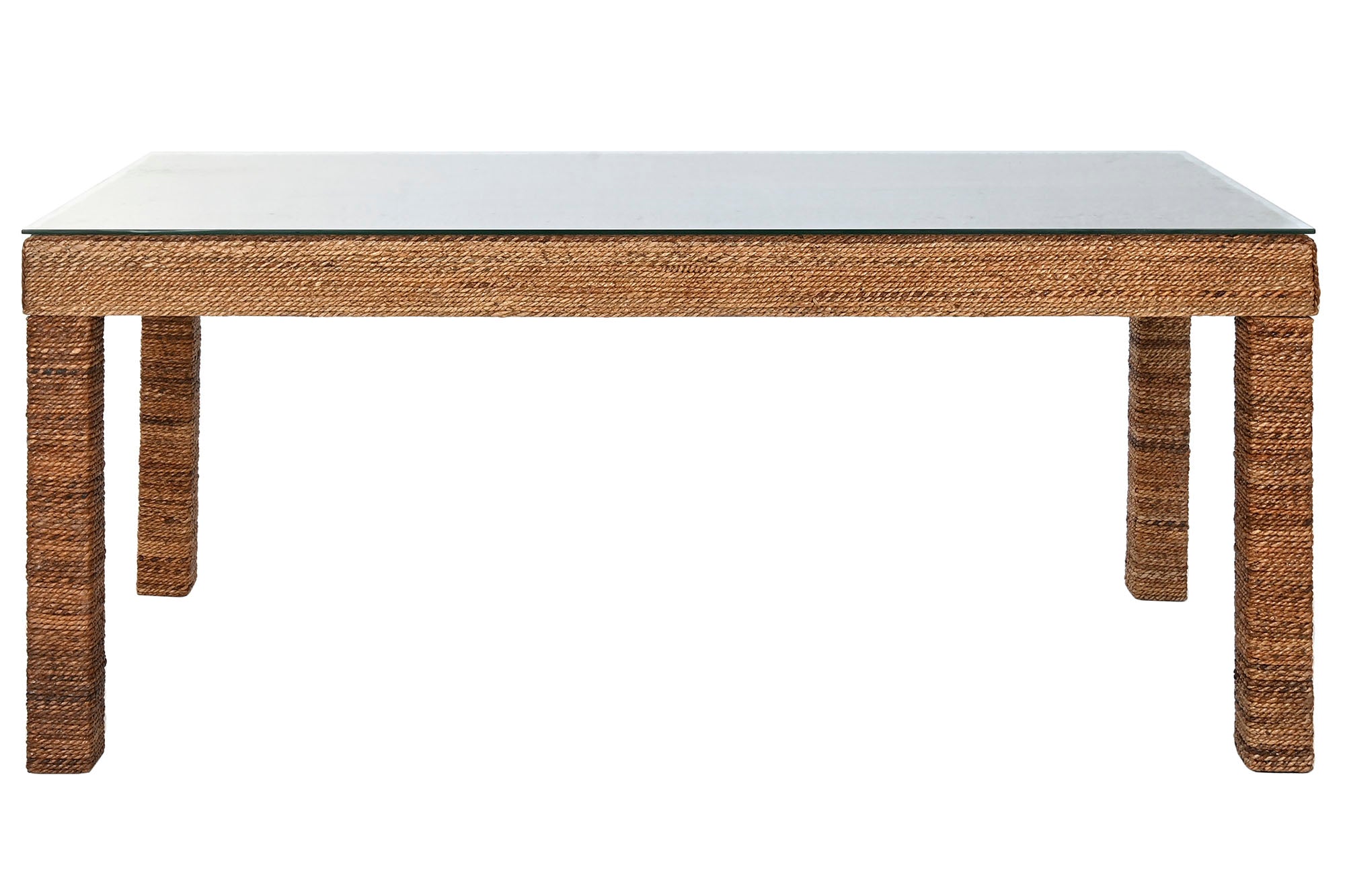 MESA COMEDOR FIBRA TECA 180X90X77 CRISTAL TEMPLADO - Imagen 4