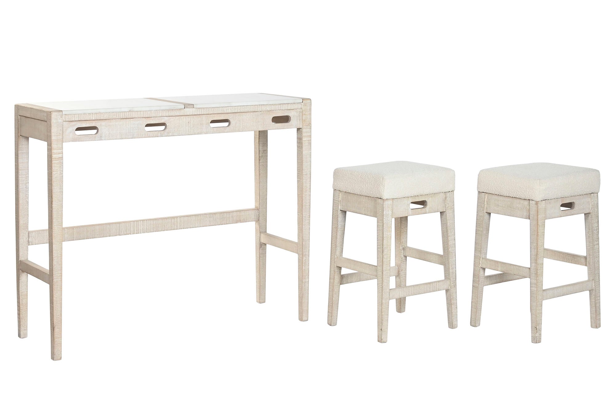 BARRA COCINA SET 3 MANGO 112X40X96 TABURETES - Imagen 3