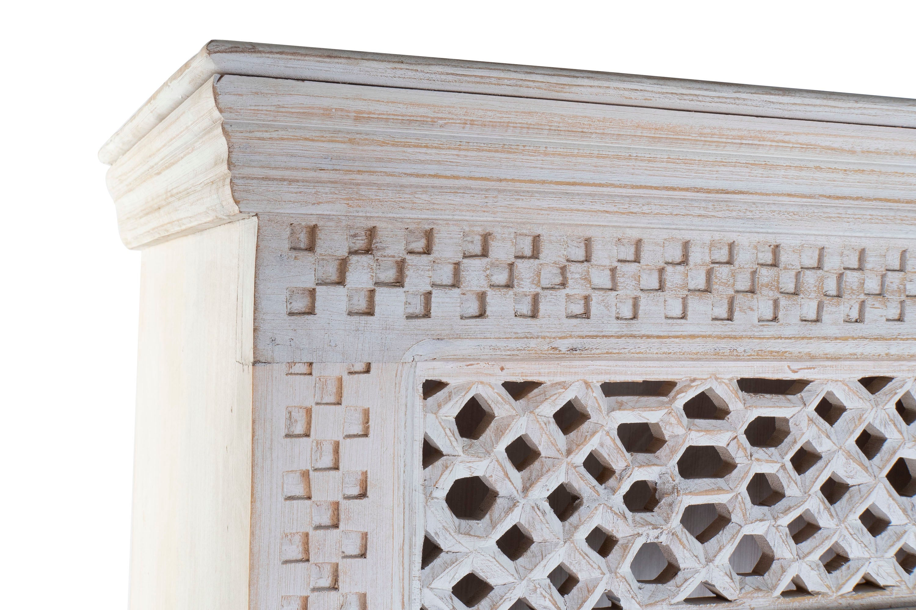 ESTANTERIA MANGO MDF 180X40X200 TALLADO BLANCO - Imagen 2