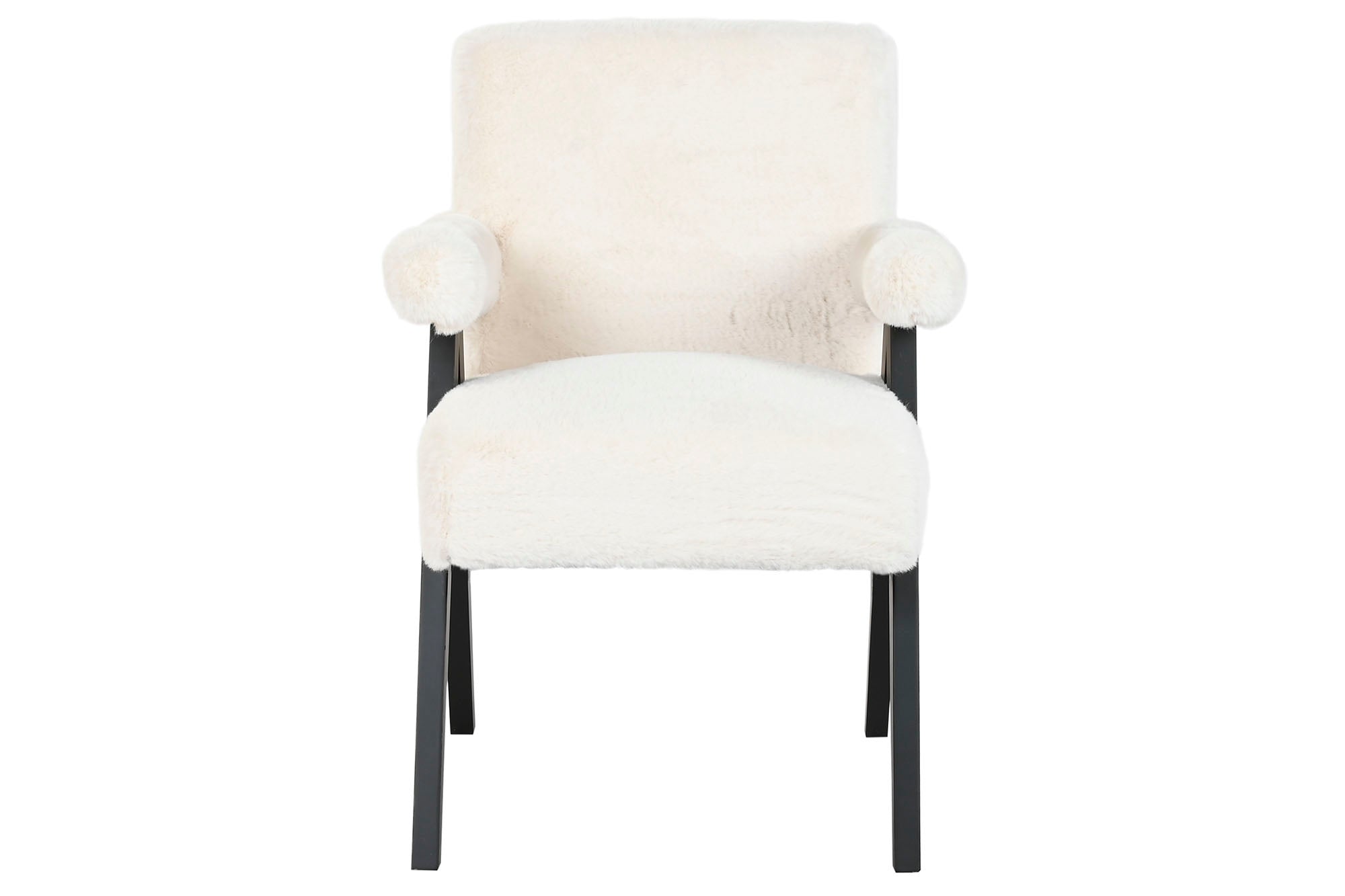 BUTACA MADERA 54X64X86 PELO BLANCO - Imagen 3