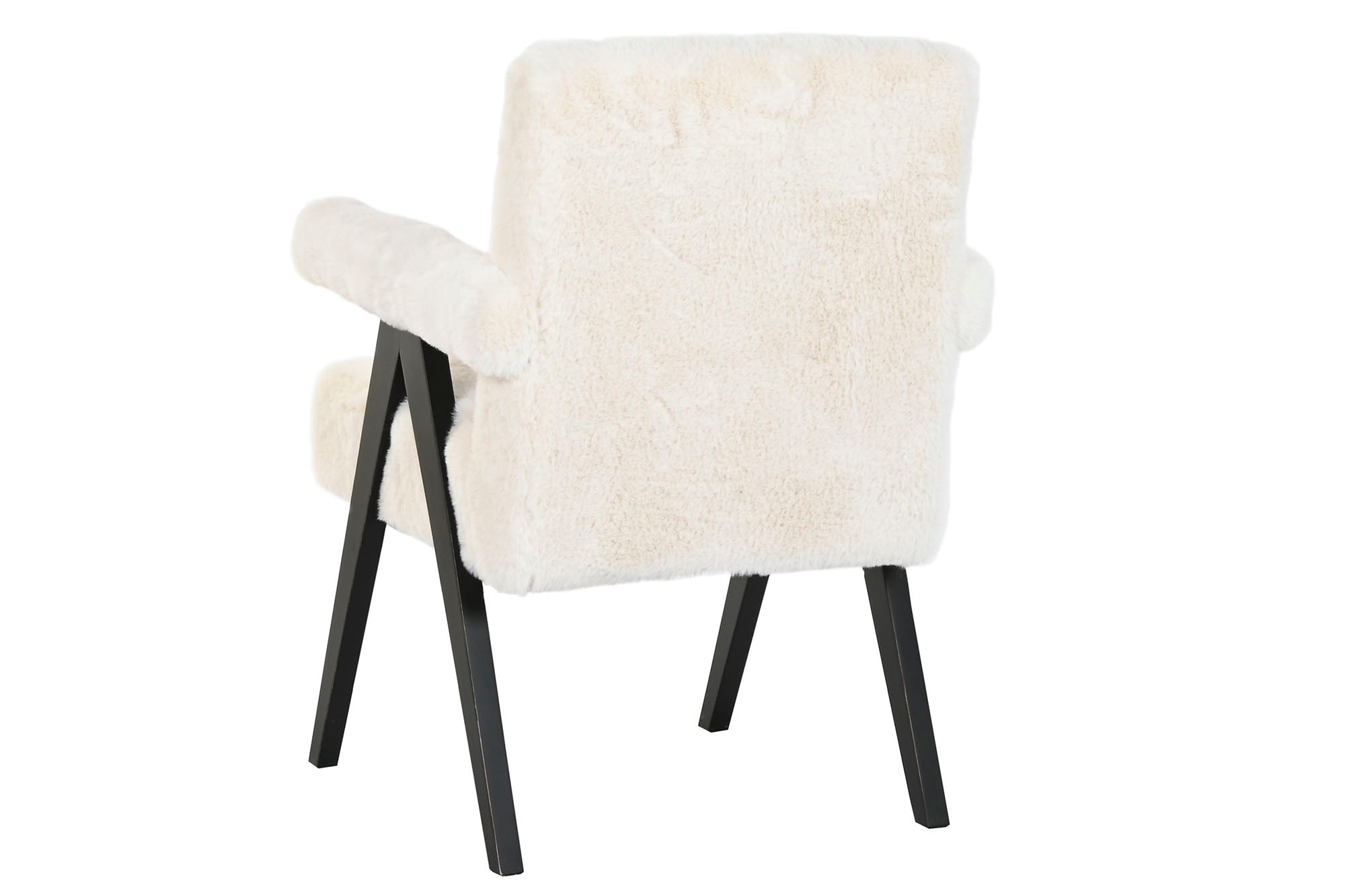 BUTACA MADERA 54X64X86 PELO BLANCO - Imagen 1