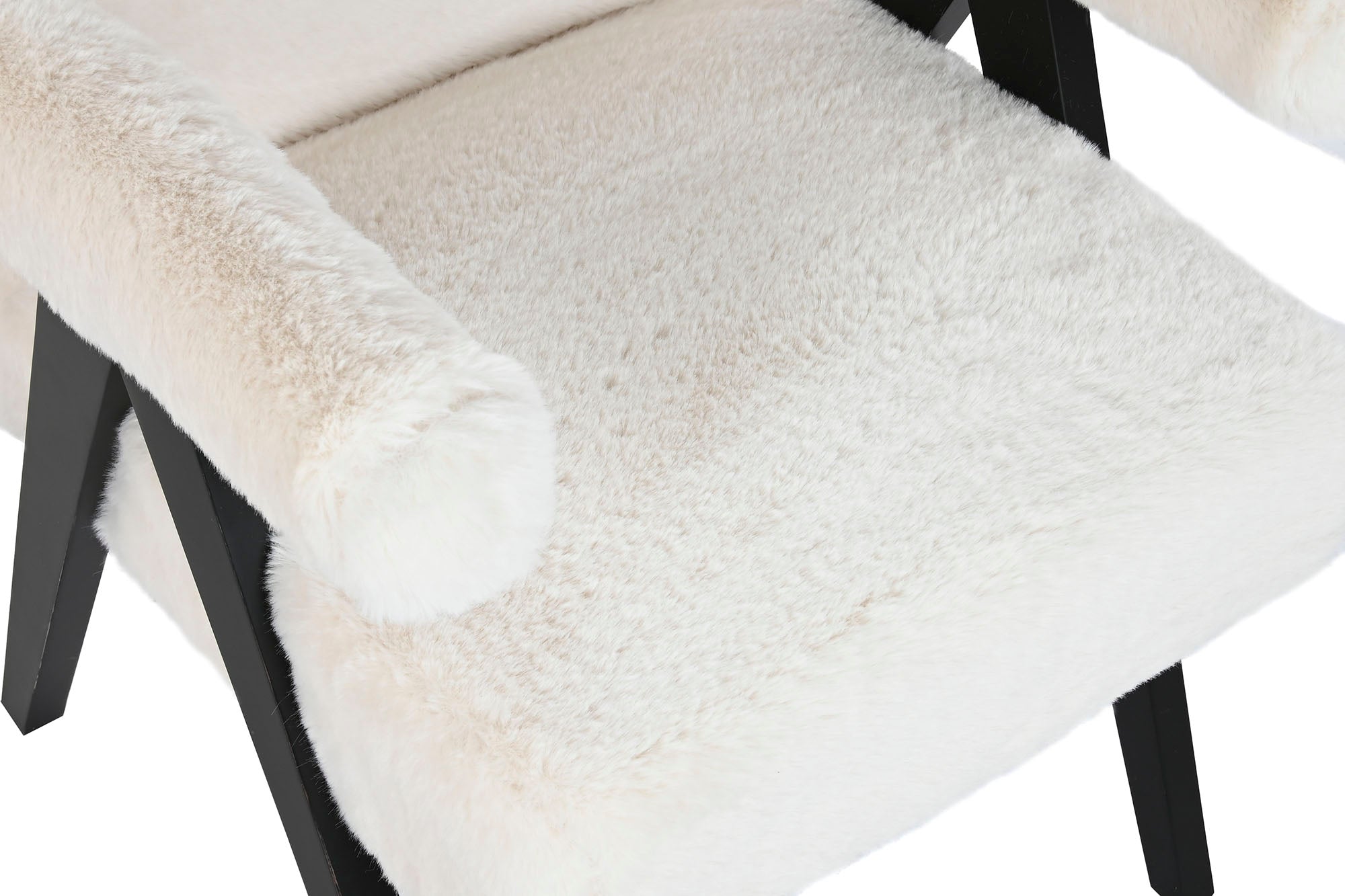 BUTACA MADERA 54X64X86 PELO BLANCO - Imagen 2