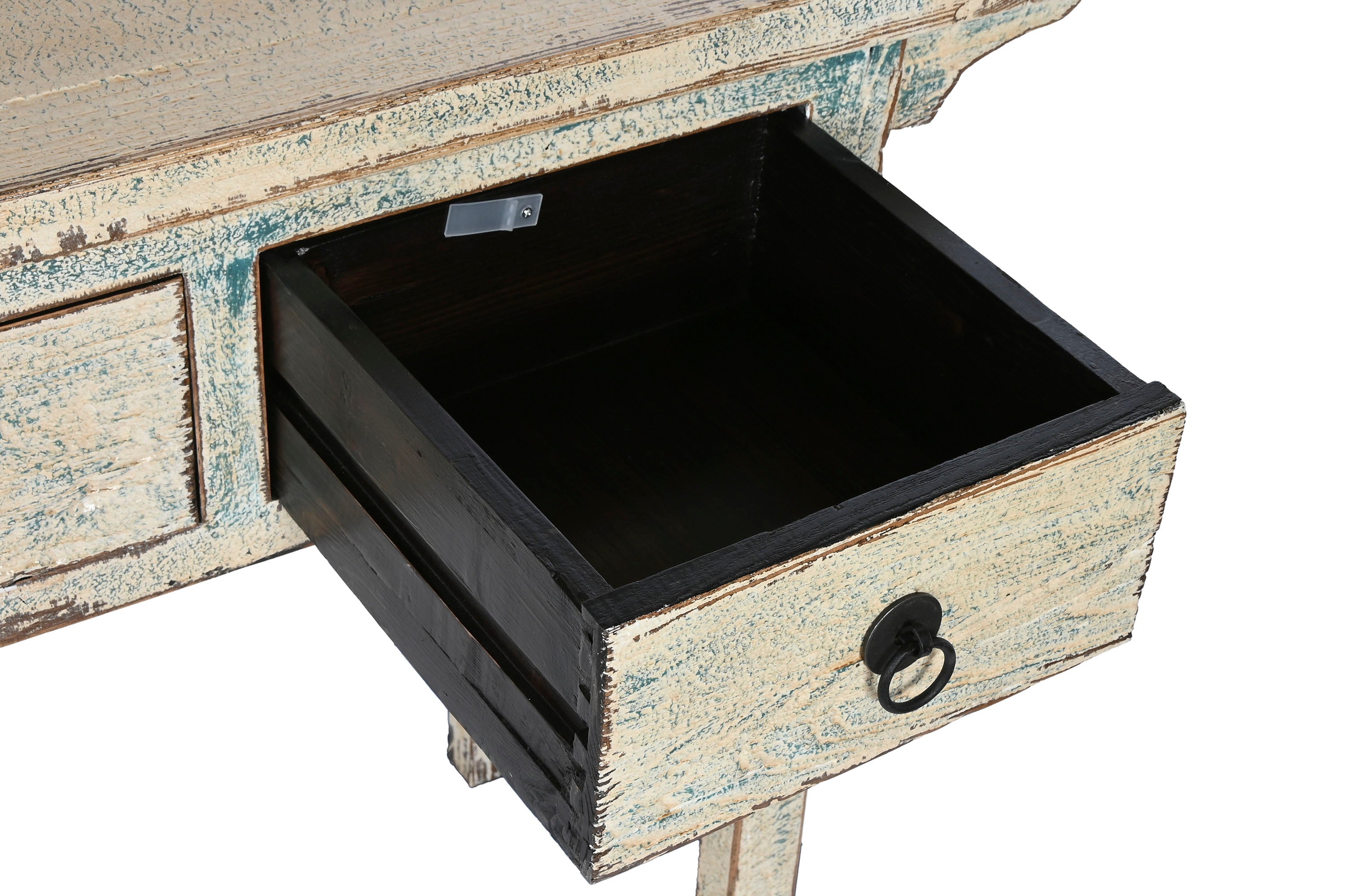 CONSOLA OLMO MACIZO 178X38X85 4 CAJ LACADO BICOLOR - Imagen 5