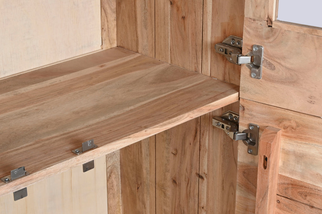 VITRINA ACACIA 80X40X180 NATURAL - Imagen 5