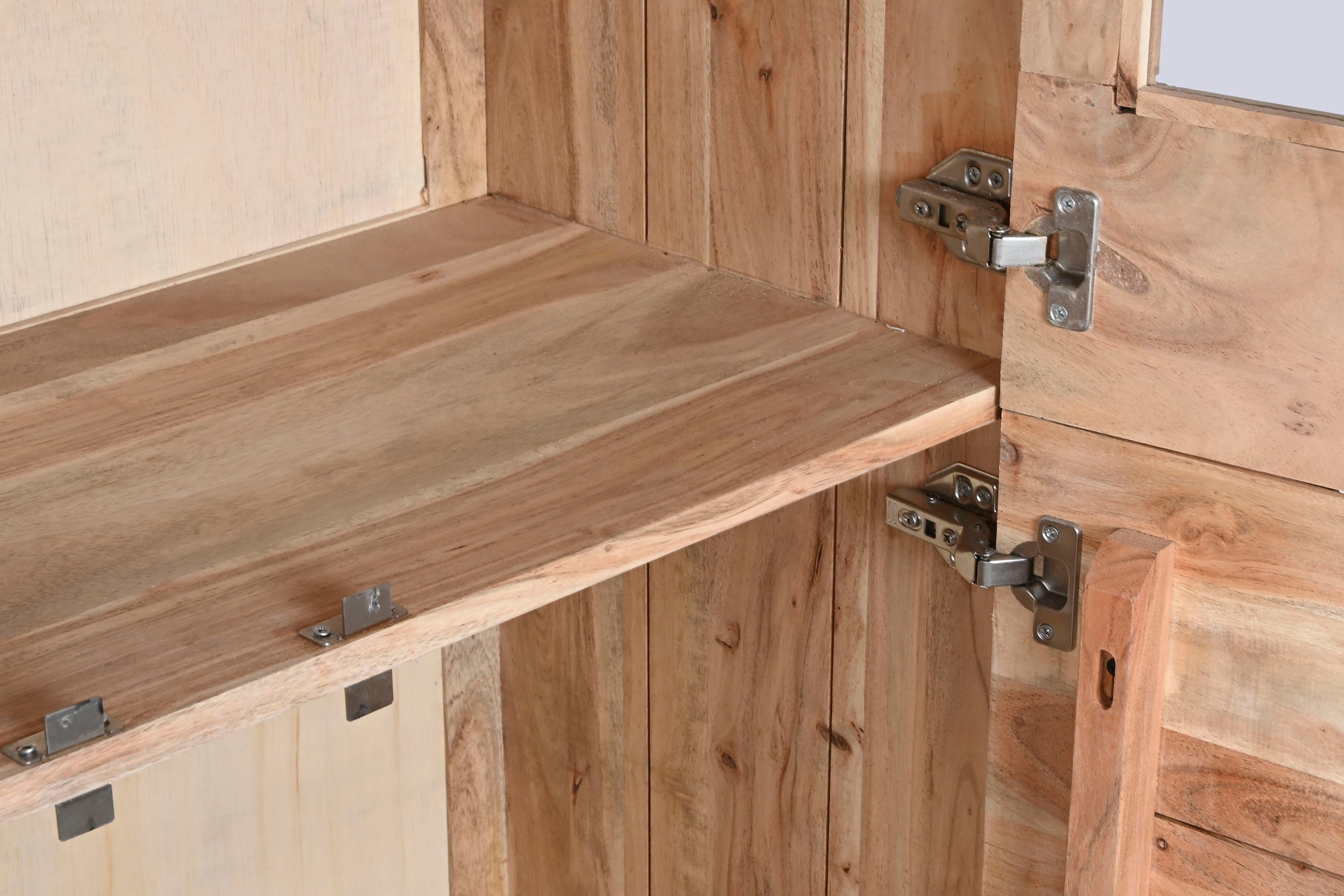 VITRINA ACACIA 80X40X180 NATURAL - Imagen 5