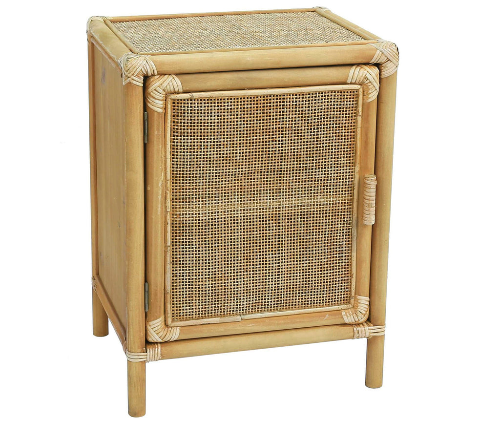 MESITA AUXILIAR ABETO RATAN 46X35X60 1 PUERTA - Imagen 4