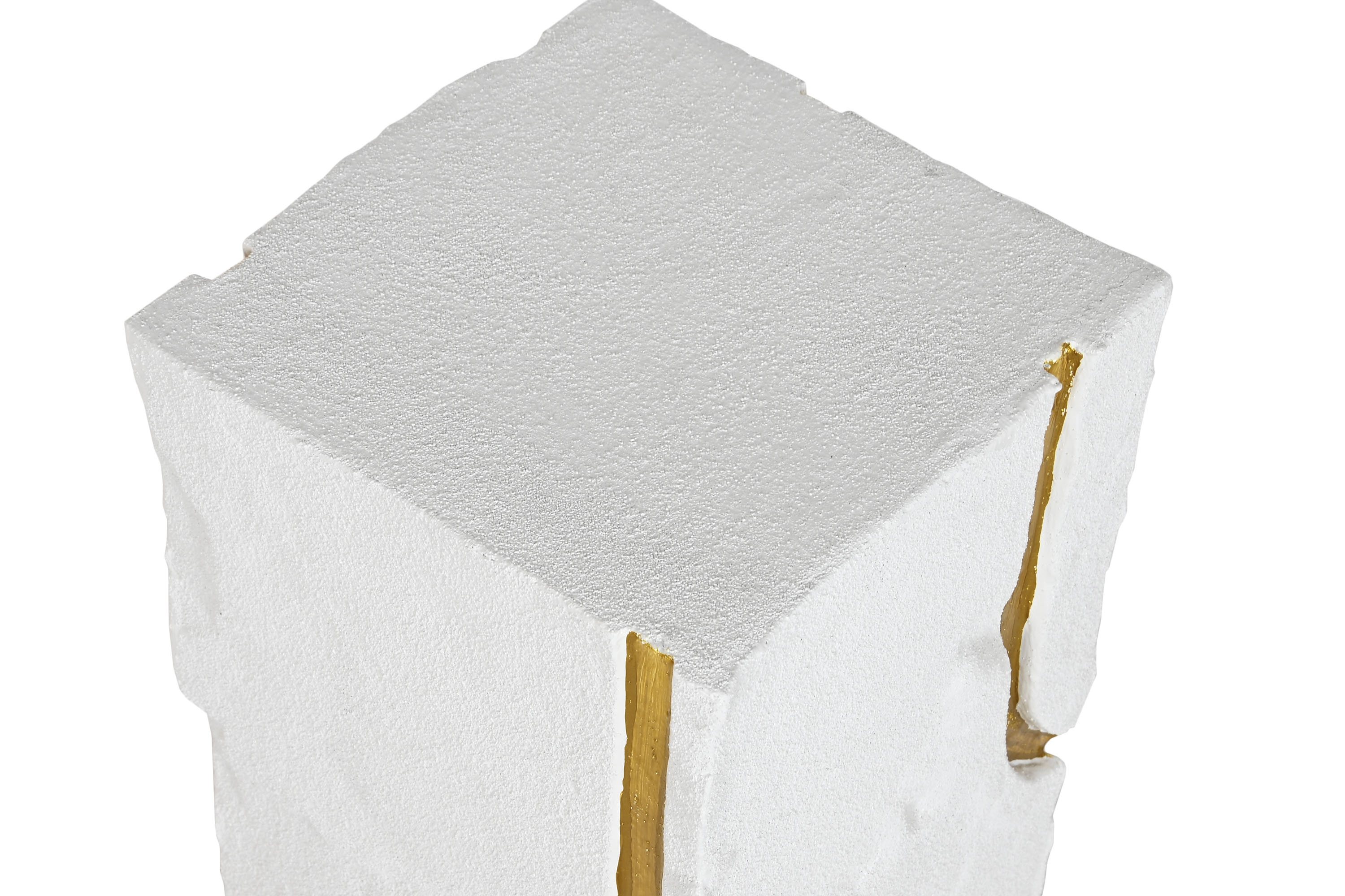 PEDESTAL MDF 25X25X80 MODERNO RUGOSO BLANCO - Imagen 1