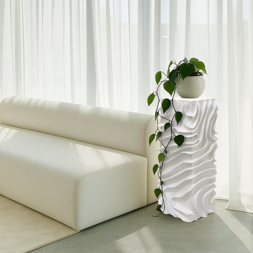 PEDESTAL MDF PAPEL MACHE 29X29X80 MODERNO 3D - Imagen 1