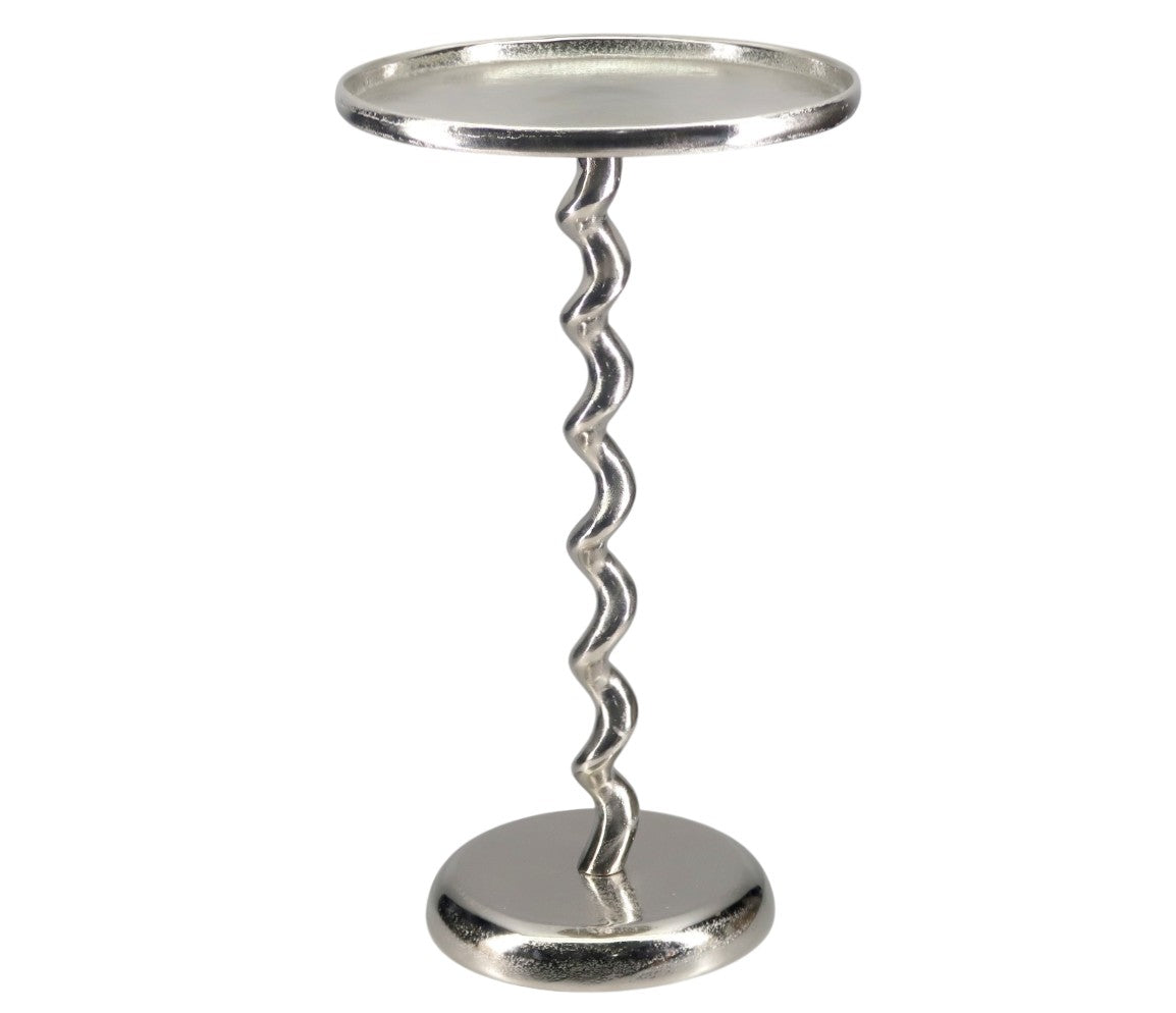 MESITA AUXILIAR ALUMINIO 35X35X61 ESPIRAL PLATEADO - Imagen 1