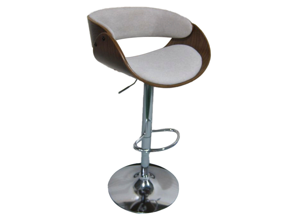 TABURETE PU NOGAL 54X53X101,5 AJUSTABLE CROMADO - Imagen 1