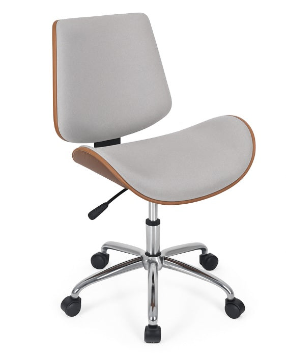 SILLA PU NOGAL 52X58,5X98 AJUSTABLE CROMADO BEIGE - Imagen 2