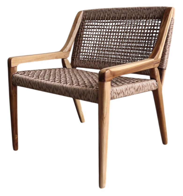 SILLA TECA FIBRA 65X62X72 MARRON - Imagen 1