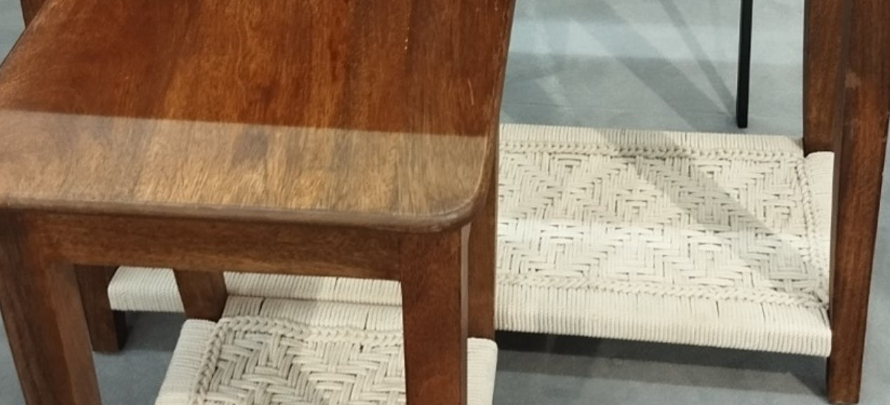 CONSOLA SET 3 MANGO ALGODON 95X40X81 2 MESITAS - Imagen 5