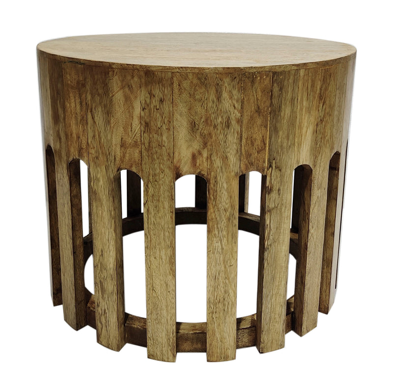 MESITA AUXILIAR MANGO 45X45X40 NATURAL MARRON - Imagen 1