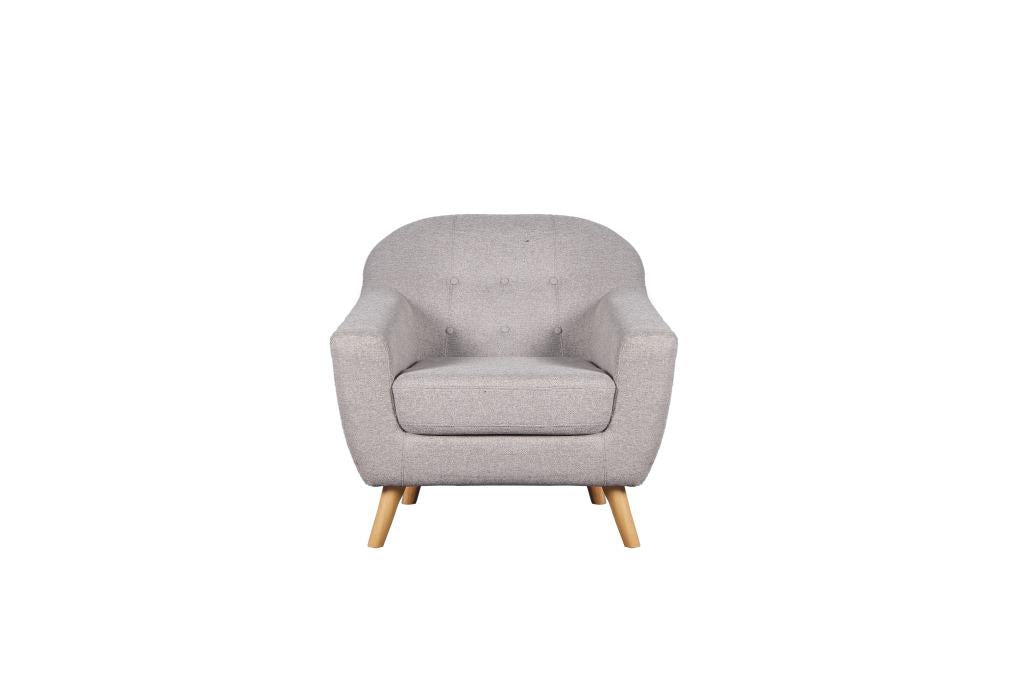 SILLON POLIESTER RUBBERWOOD 83X80X80 BEIGE - Imagen 1