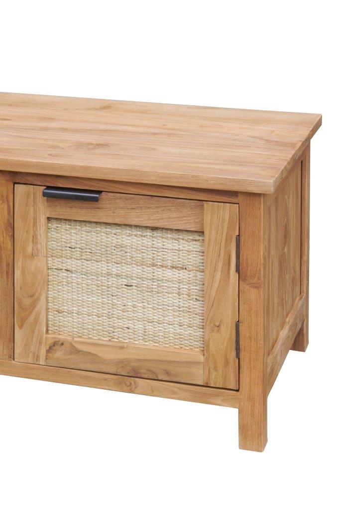 MUEBLE TV TECA RECICLADA RATAN 140X45X50 - Imagen 2