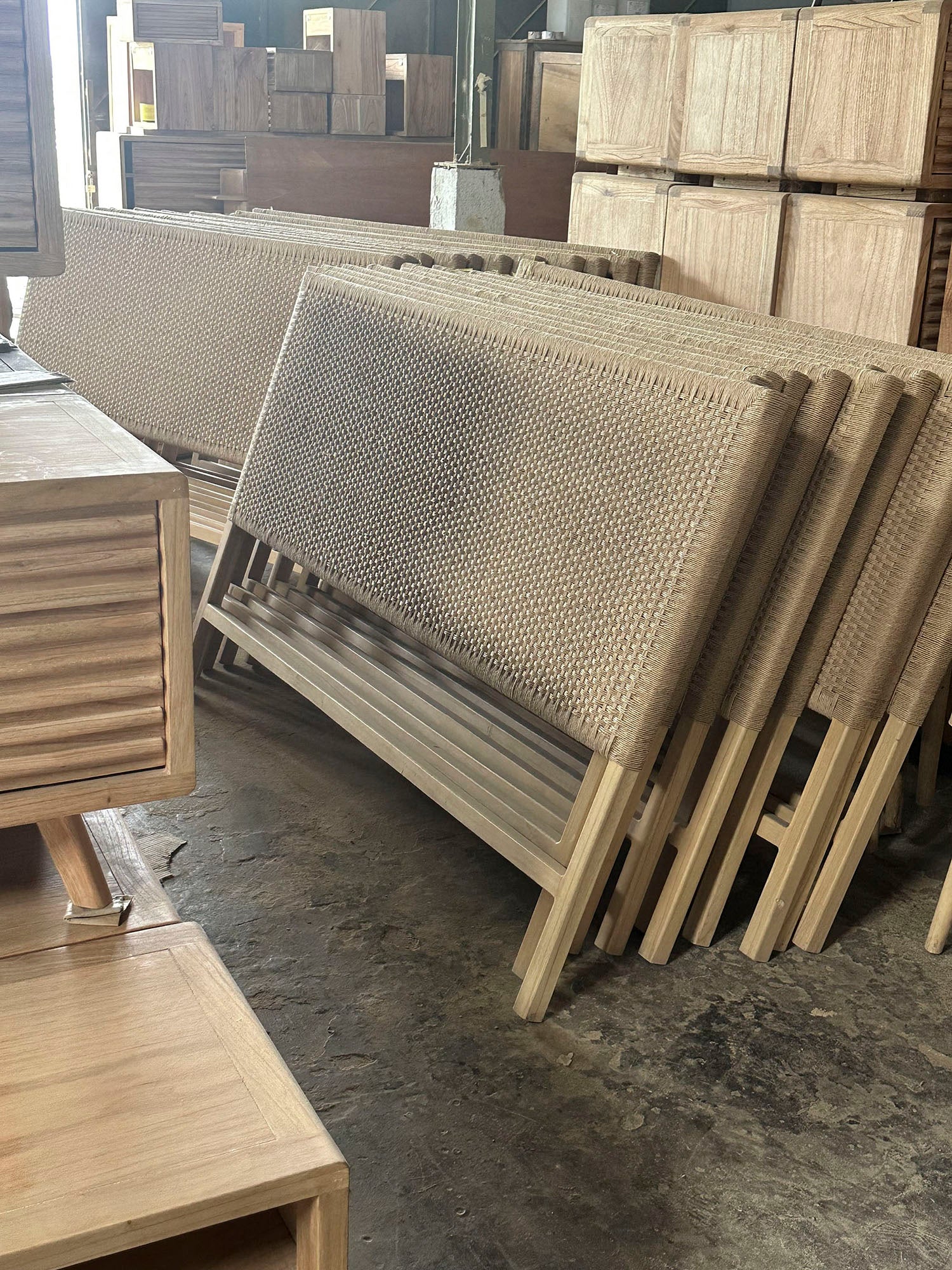 CABECERO CAMA TECA FIBRA 165X5,5X105 - Imagen 2