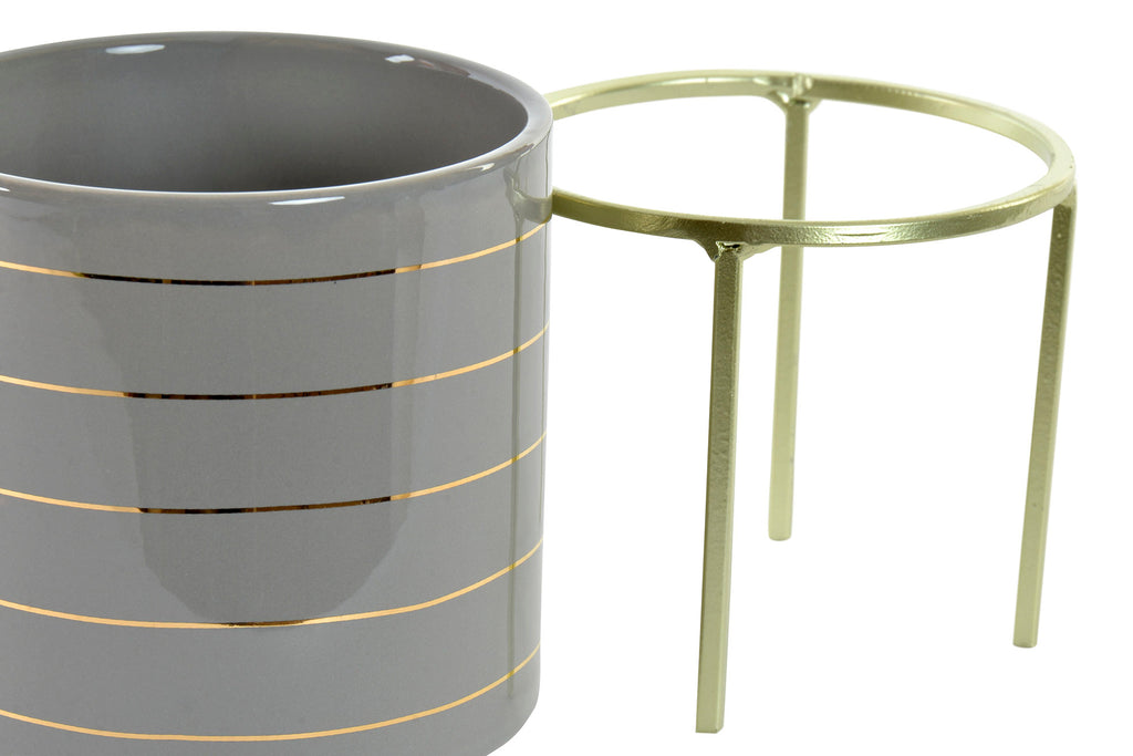 MACETERO CERAMICA 12,2X12,2X21 12,2 RAYAS 2 SURT. - Imagen 3