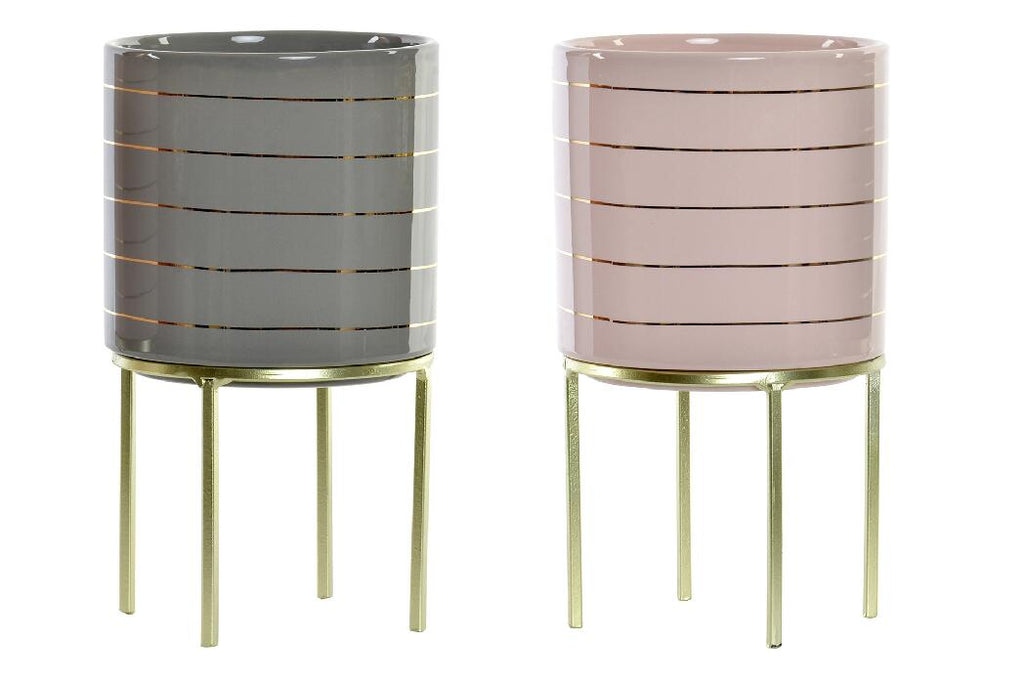 MACETERO CERAMICA 12,2X12,2X21 12,2 RAYAS 2 SURT. - Imagen 1