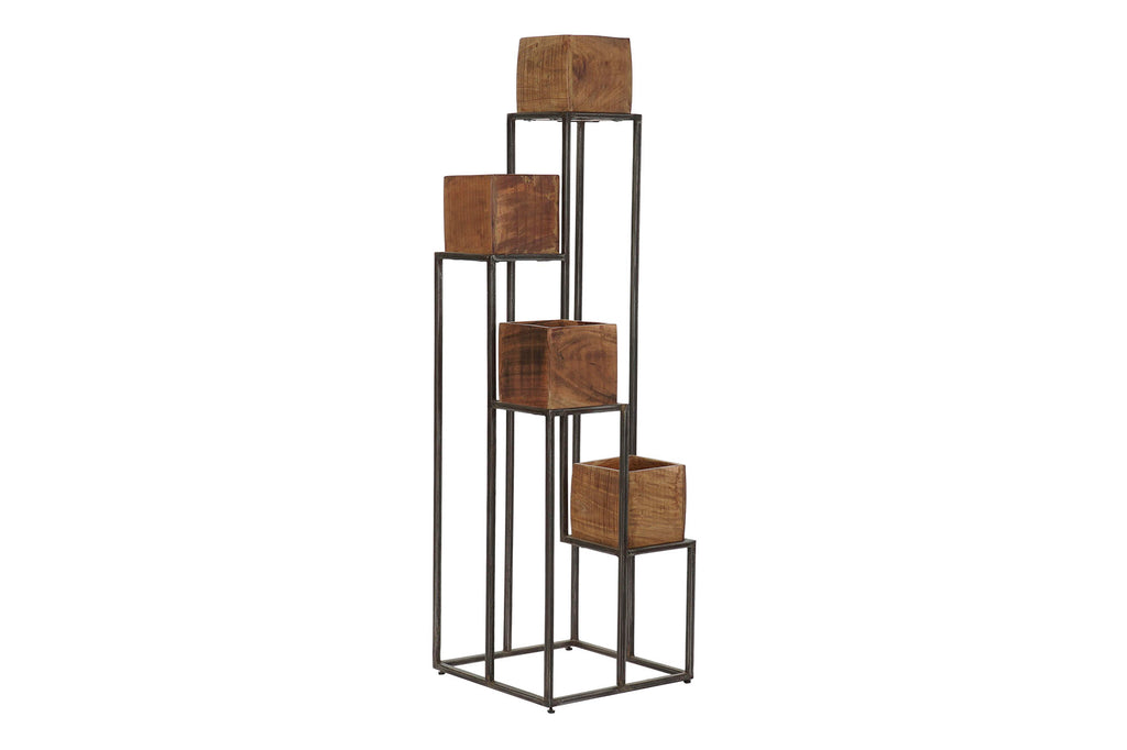 MACETERO MANGO METAL 40X40X120 MARRON - Imagen 1