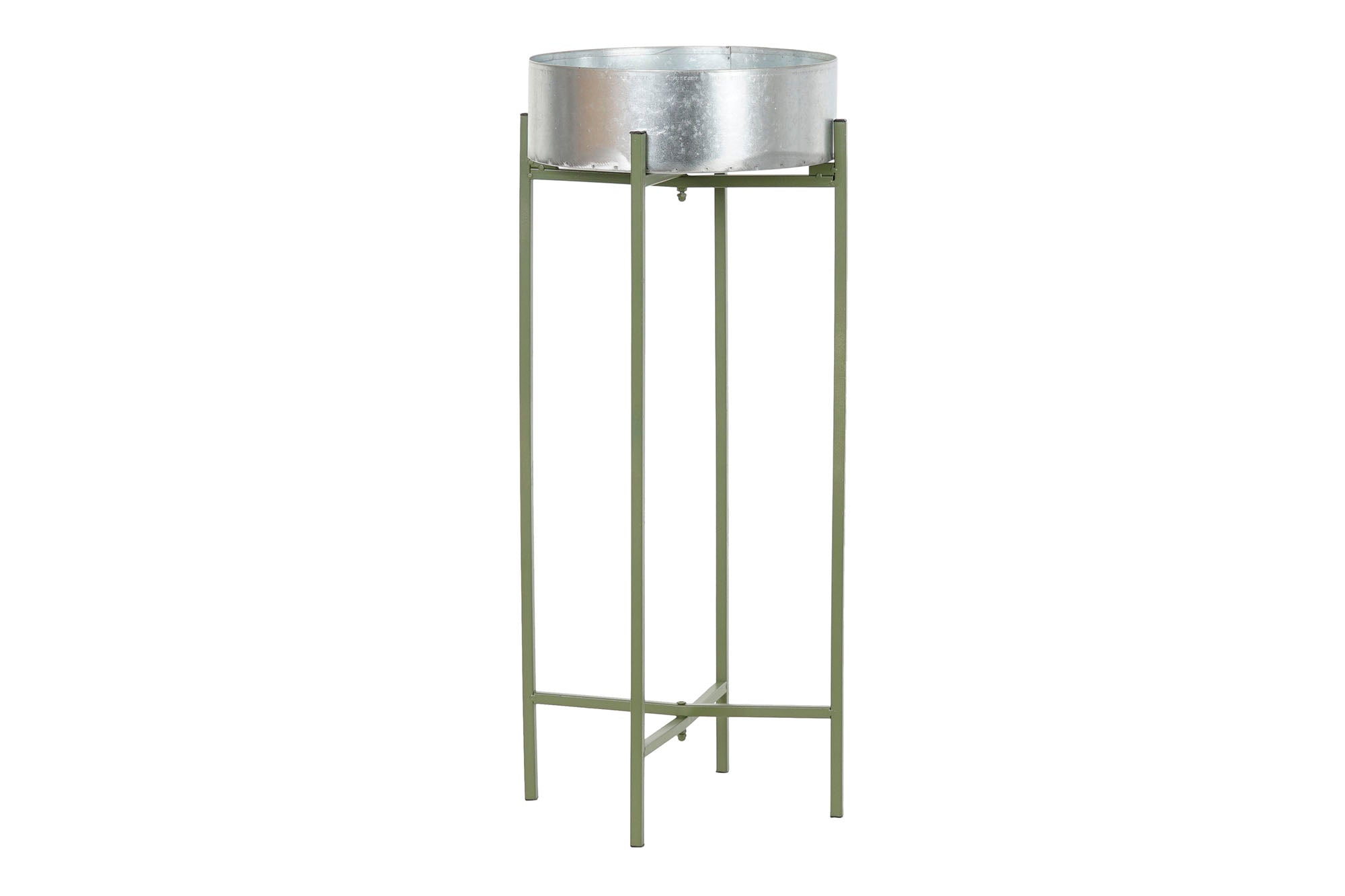 MACETERO METAL 27,5X27,5X63 PLATEADO - Imagen 3