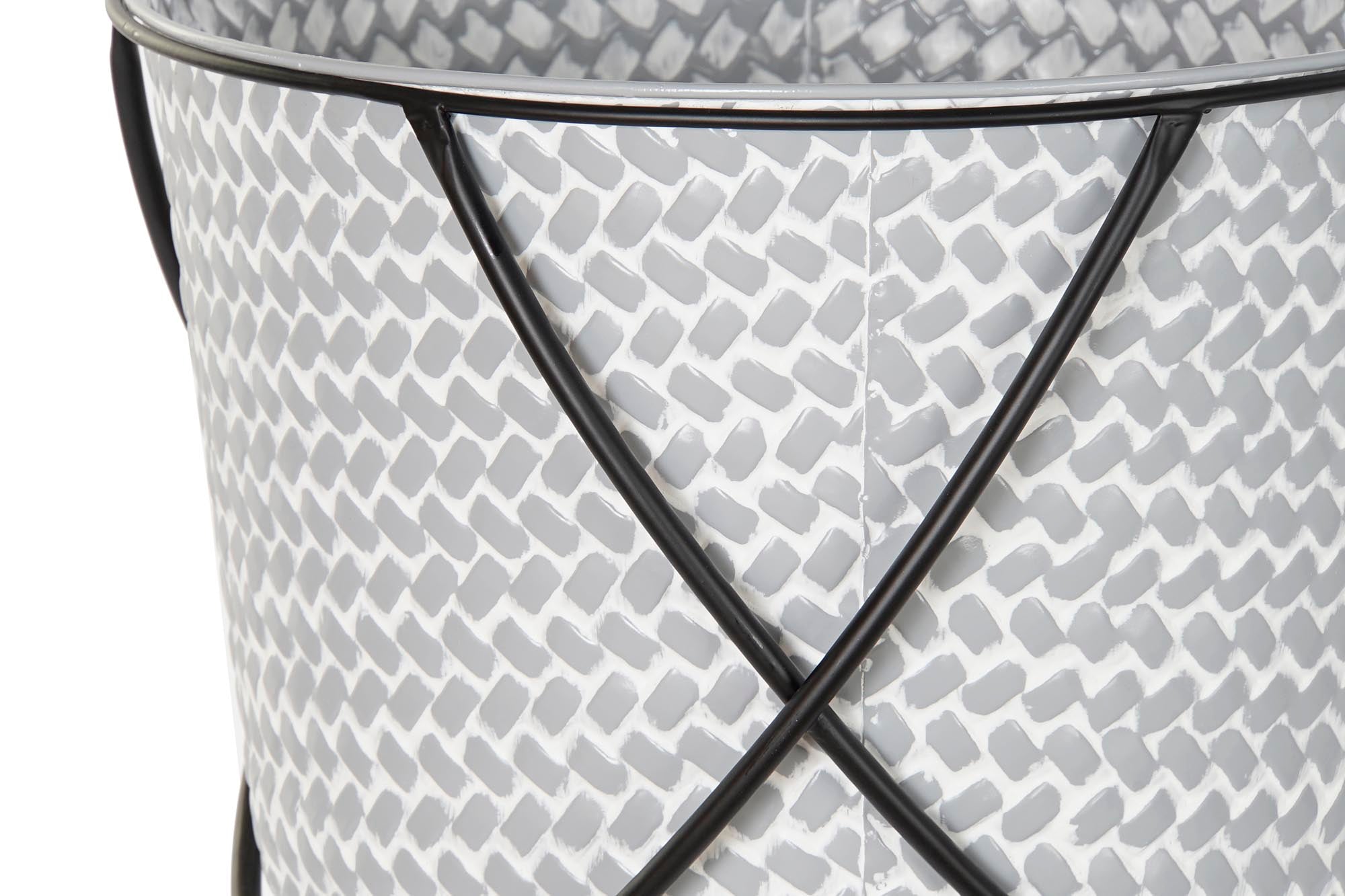 MACETERO SET 2 METAL HIERRO 37X37X82 GRIS - Imagen 3