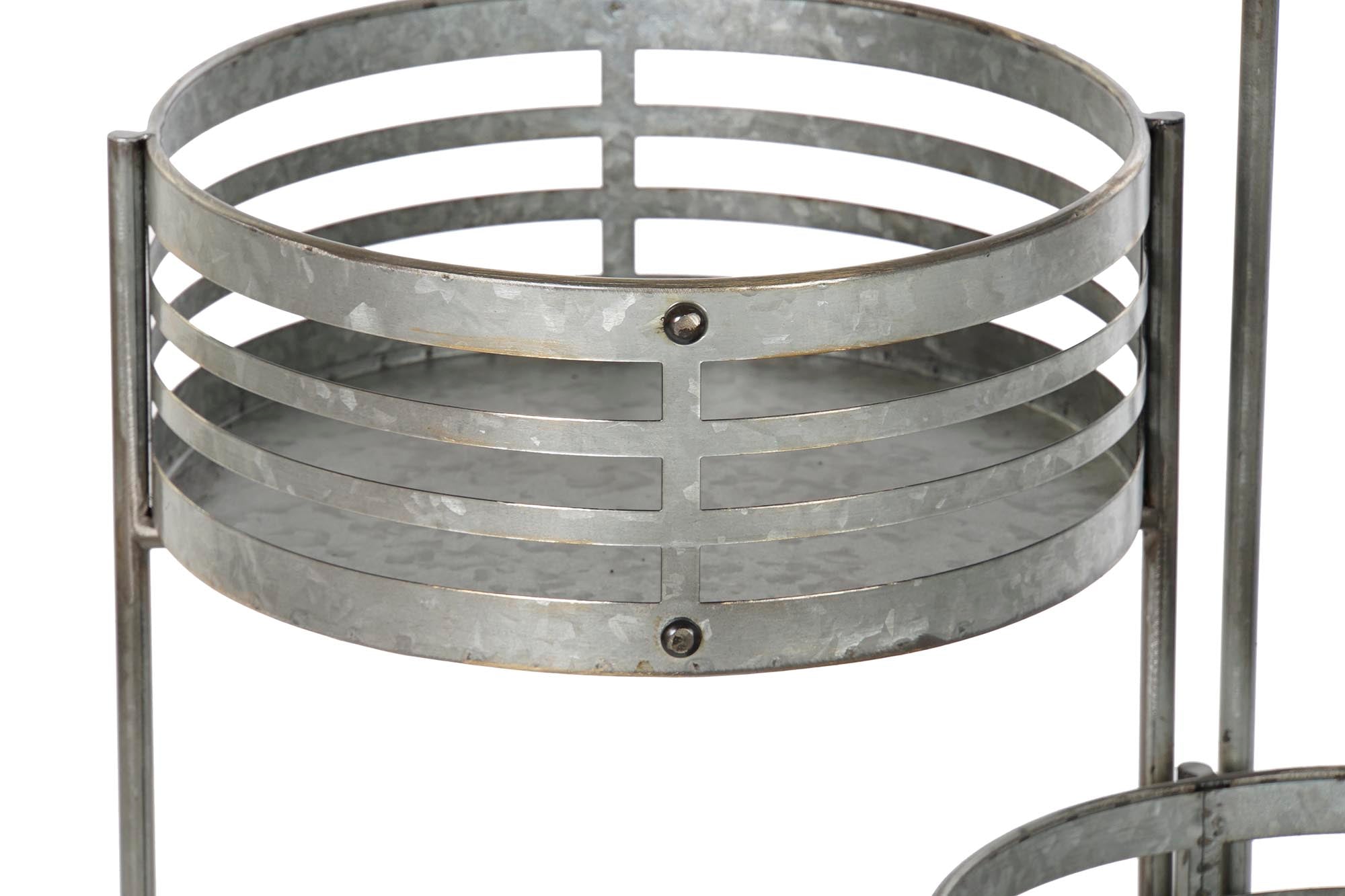 MACETERO METAL HIERRO 47X35X72 GRIS - Imagen 1