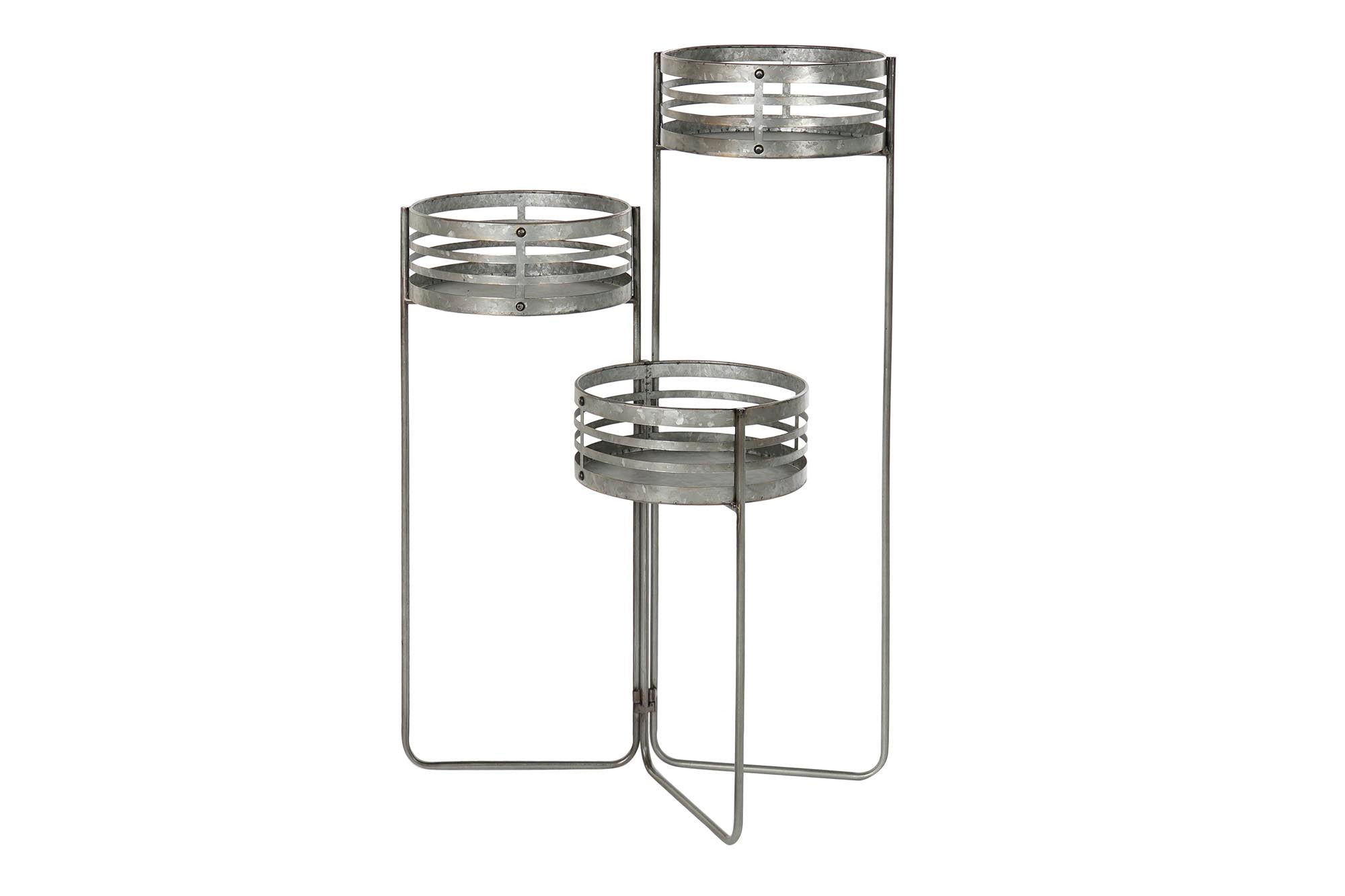 MACETERO METAL HIERRO 47X35X72 GRIS - Imagen 2