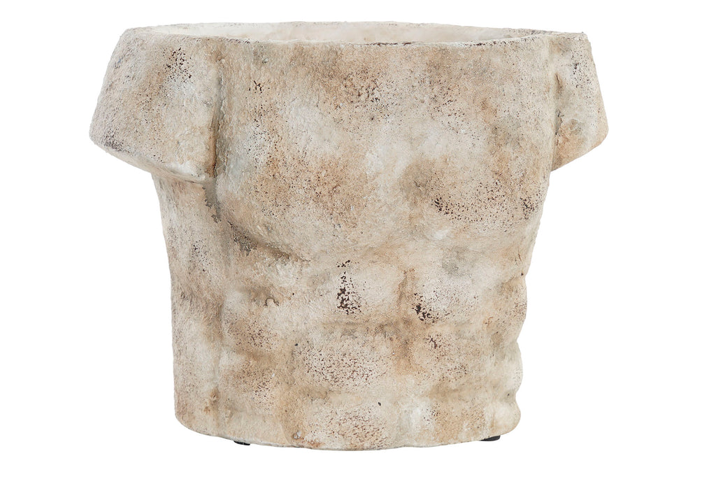 MACETERO CEMENTO 19X15X15 TORSO MARRON CLARO - Imagen 1