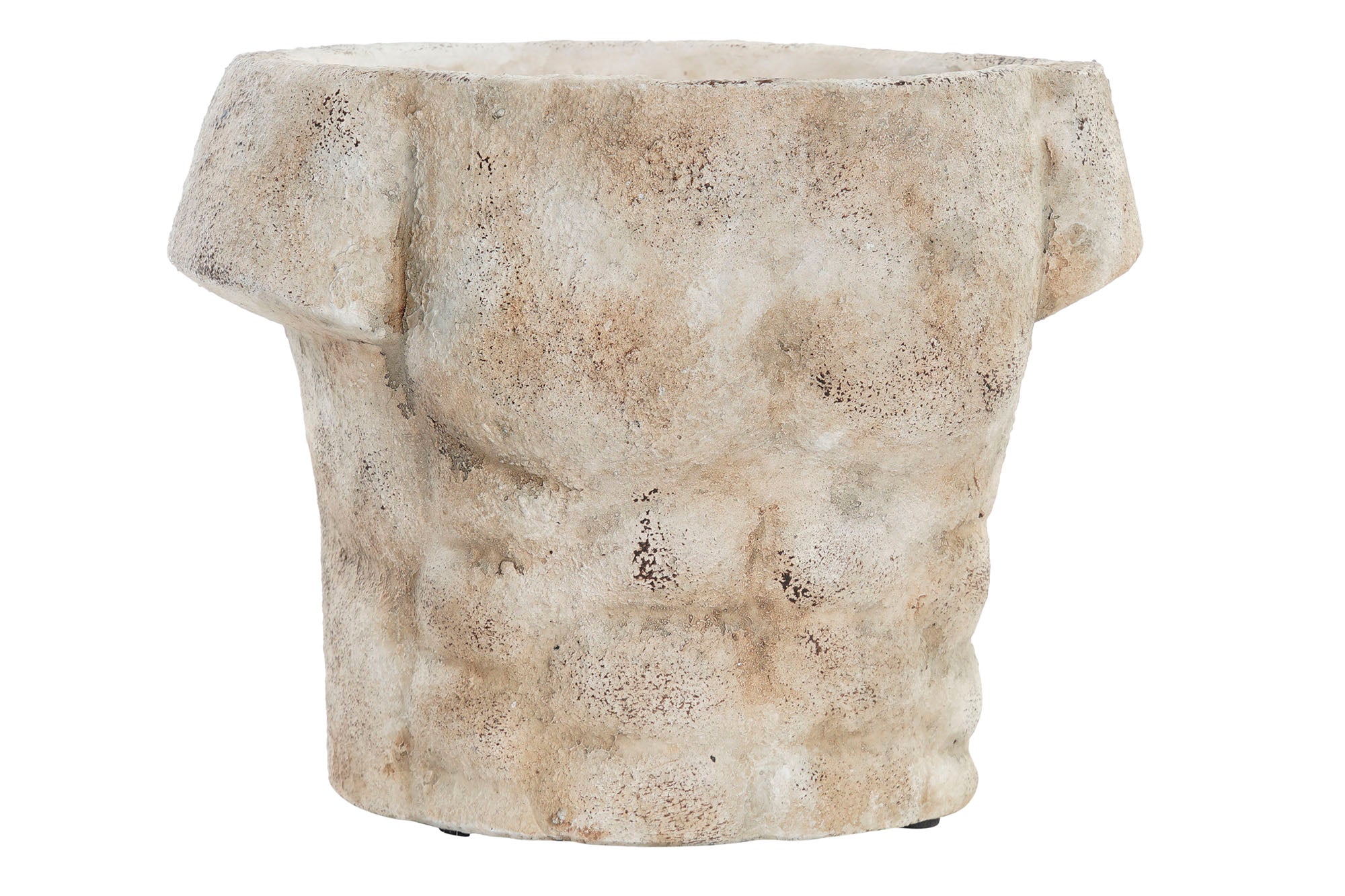 MACETERO CEMENTO 19X15X15 TORSO MARRON CLARO - Imagen 1