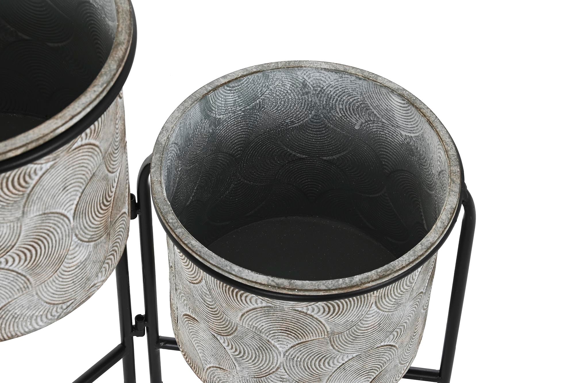 MACETERO METAL 82X25X81 DESGASTADO GRIS - Imagen 2