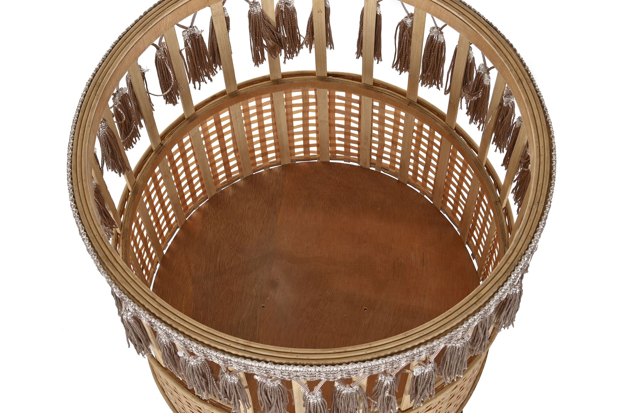 MACETERO SET 2 BAMBU METAL 32X32X68 NATURAL MARRON - Imagen 3