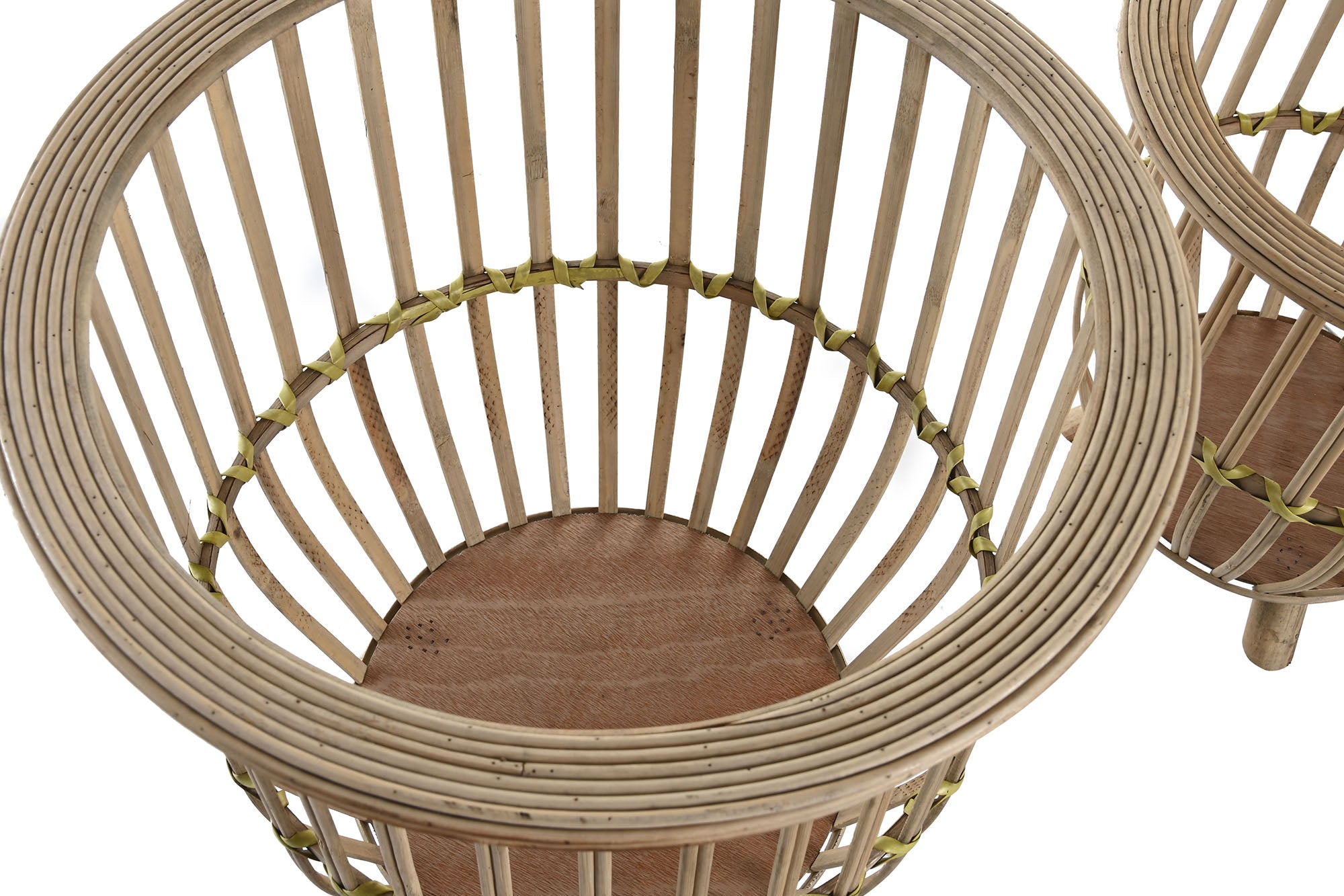 MACETERO SET 2 BAMBU 35X35X37 NATURAL MARRON CLARO - Imagen 2